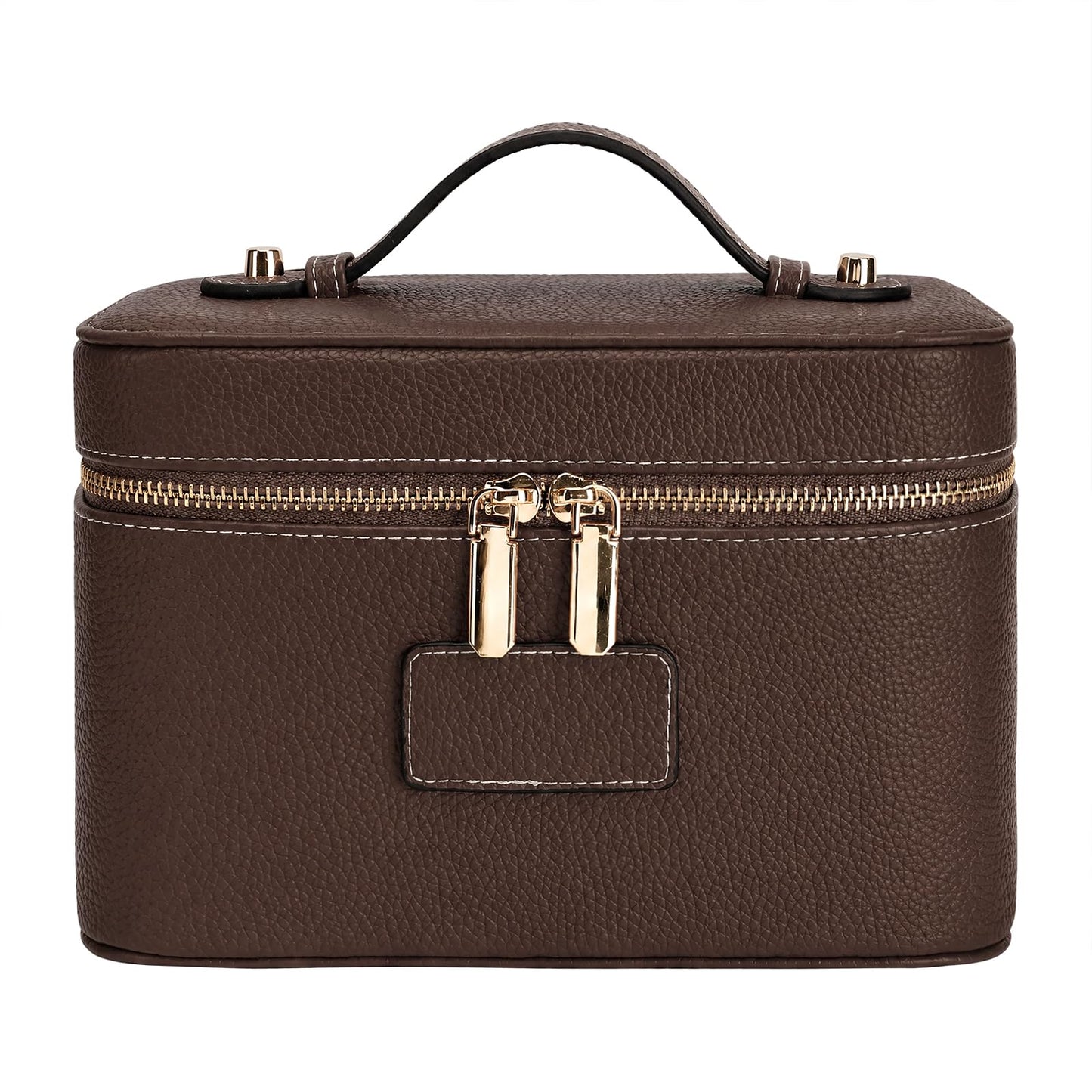 Makeup Case for Women, Leather Makeup Bag Cosmetic Case with Removable Divider, Large Capacity Waterproof Portable Travel Toiletry Make up Organizer Case