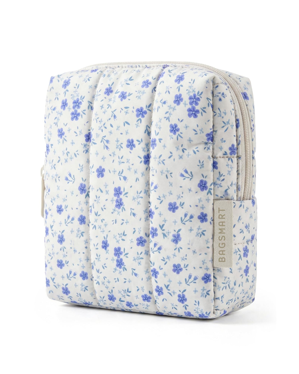 BAGSMART Puffy Travel Makeup Bag Duo Large & Small for Women, Leopard