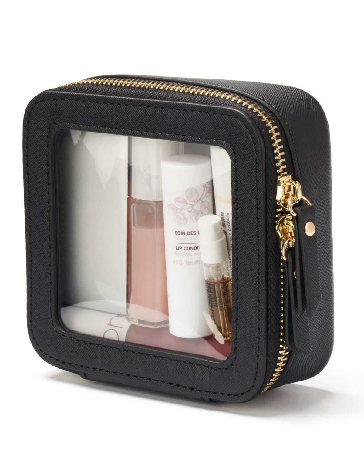 Popvibe Clear Makeup Bag Travel Cosmetic Case Transparent Toiletry Bag with Zipper, Portable Make Up Organizer Traveling Compact Car Bag for Essentials, Hotpink, Large