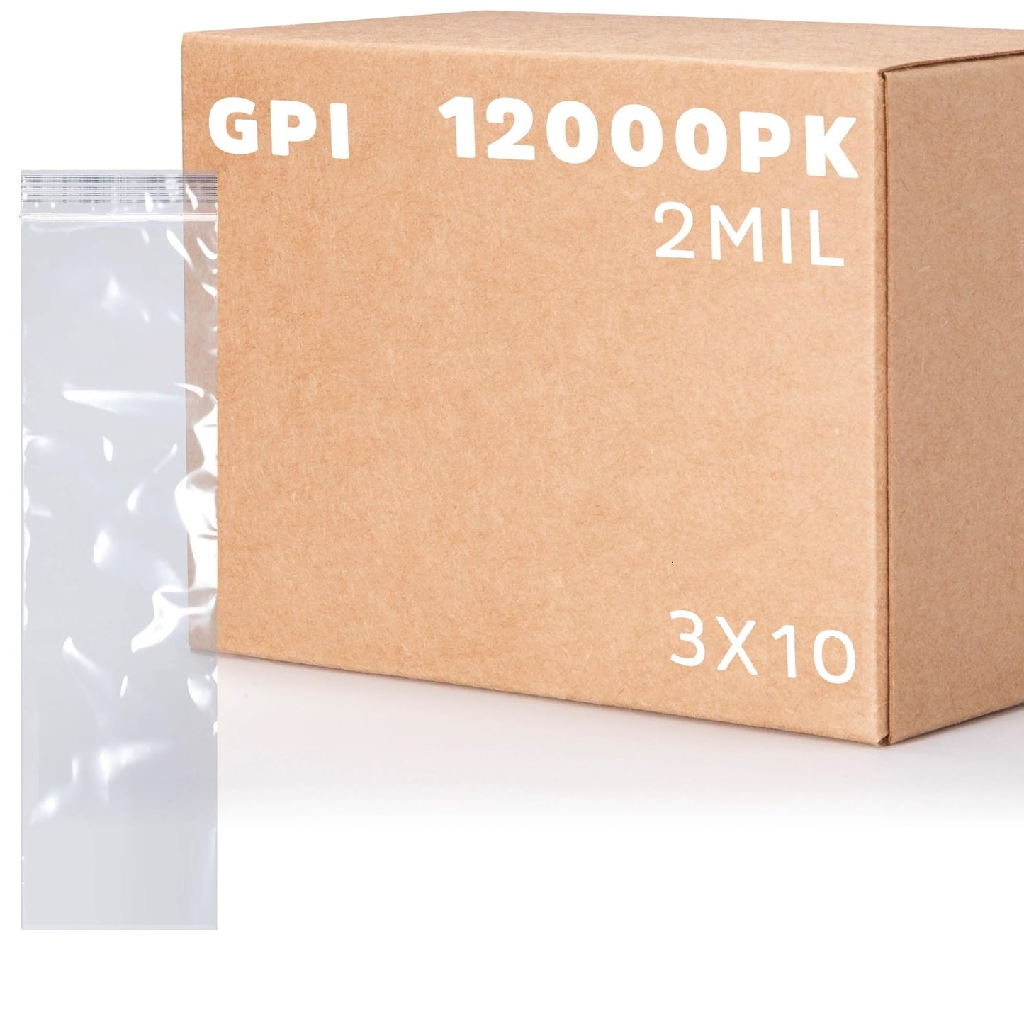3" x 10" Long Zip Bags, 1000 Pack, Clear Plastic Reclosable Zip Baggies, 2 Mil Thick, Resealable Poly Bags for Packaging Insence, Necklaces, Jewelry & Office Supplies. GPI