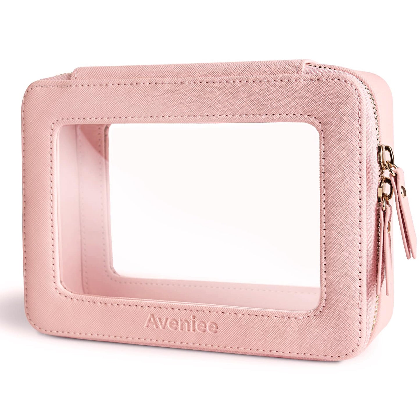 Aveniee Clear Makeup Bag Organizer, Travel Toiletry Bag Cosmetic Case for Women, Make Up Skincare Pouch Car Organizer Bag with Zippers for Essentials,White,Medium Classic