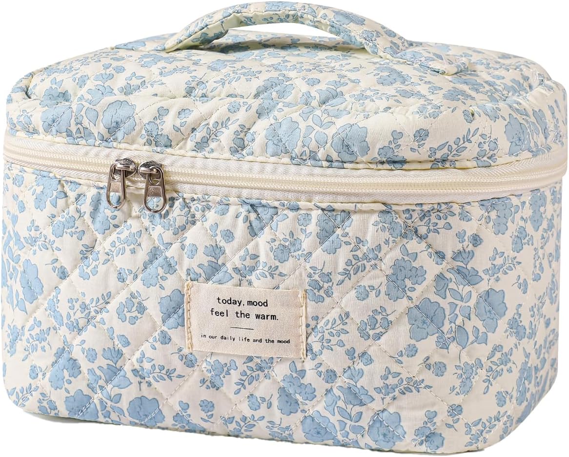 uekeboag Large Travel Quilted Makeup Bag for Women