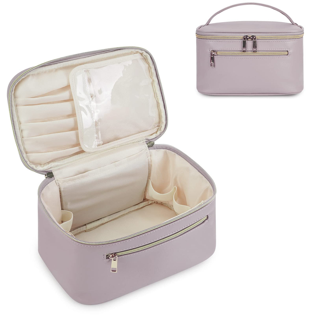 Wandering Nature Makeup Bag, Women Travel Make Up Vanity Case with Handle