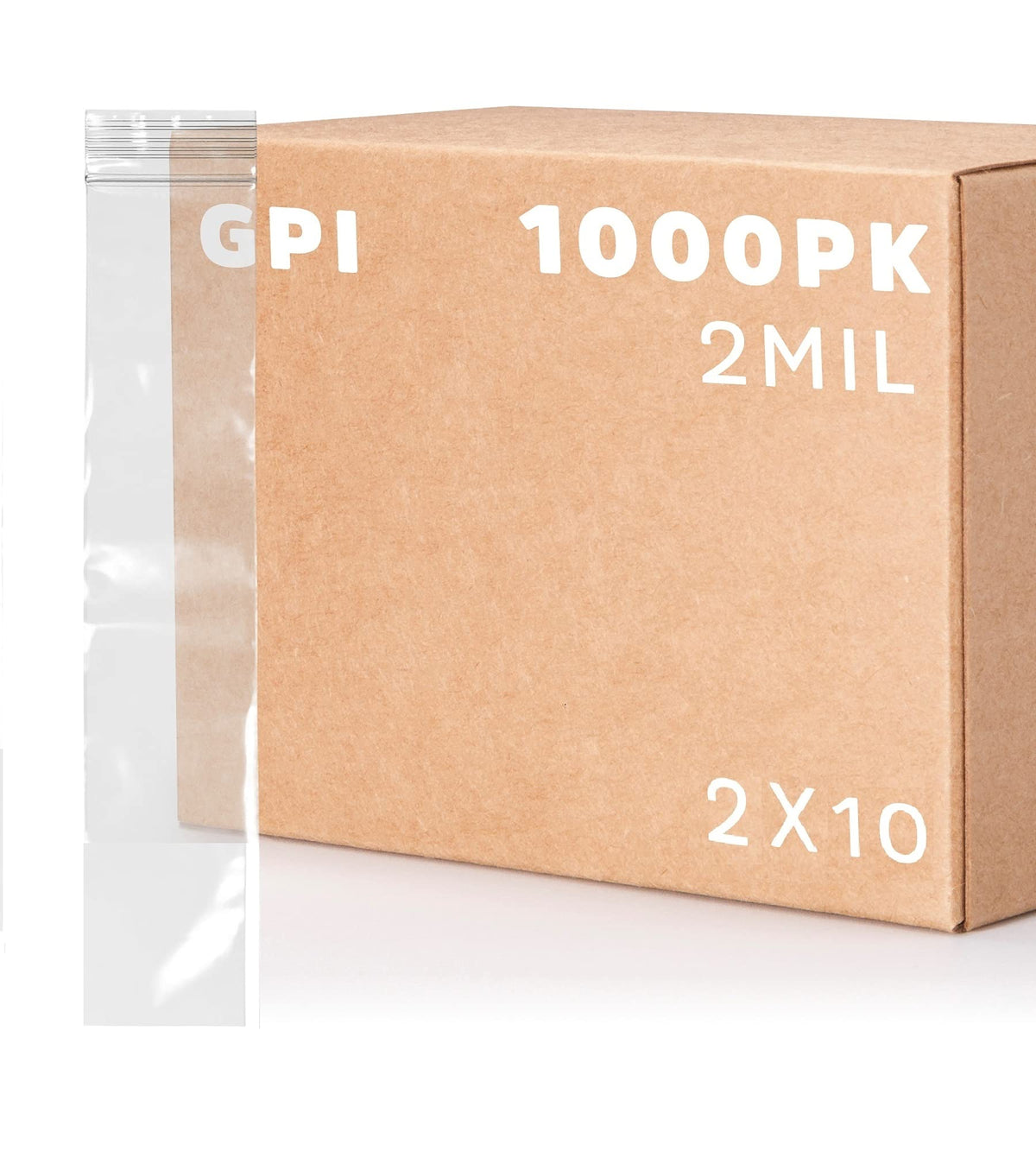 3" x 10" Long Zip Bags, 1000 Pack, Clear Plastic Reclosable Zip Baggies, 2 Mil Thick, Resealable Poly Bags for Packaging Insence, Necklaces, Jewelry & Office Supplies. GPI