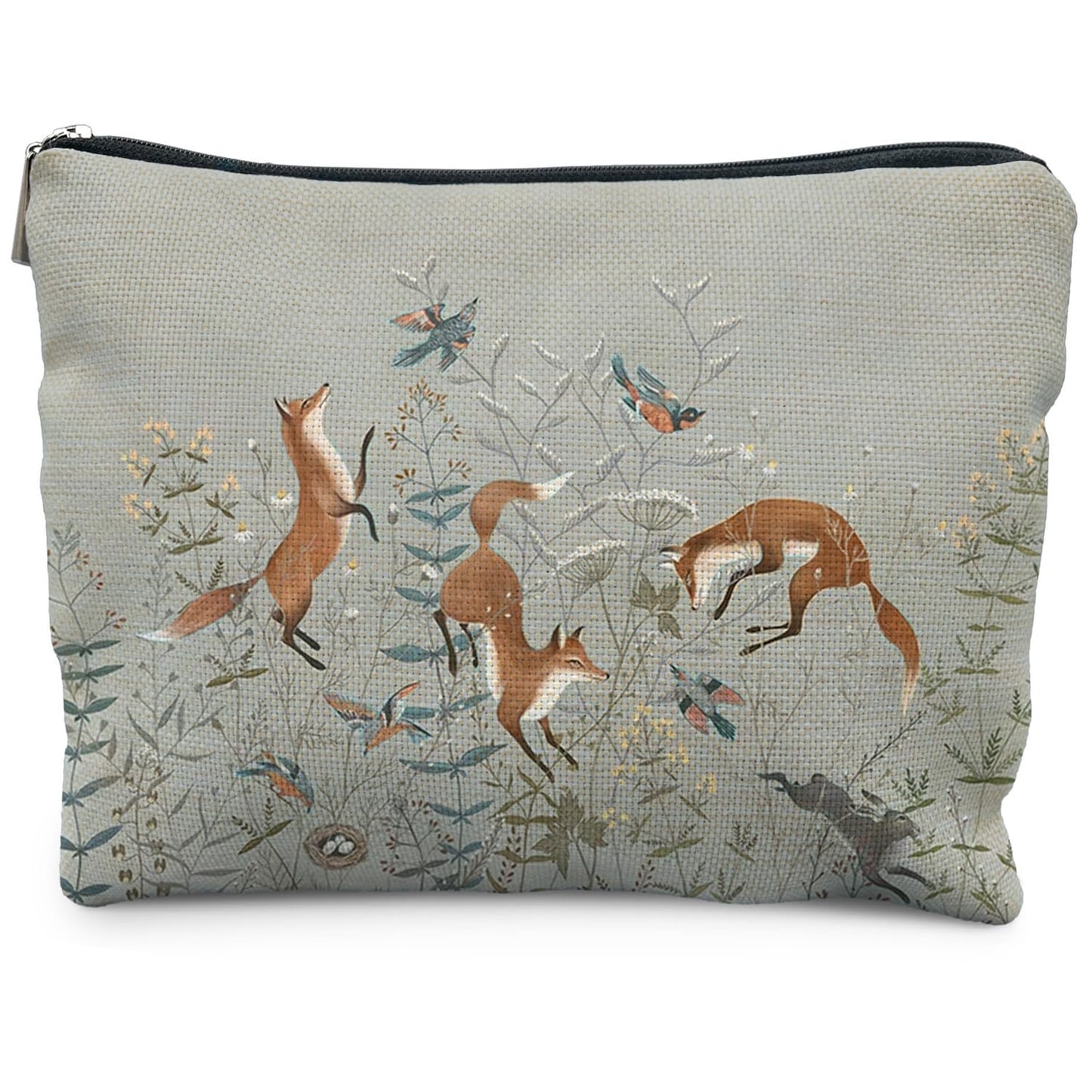 Boho Makeup Bag Gifts for Women, Sunset Leaf Aesthetic Makeup Pouch
