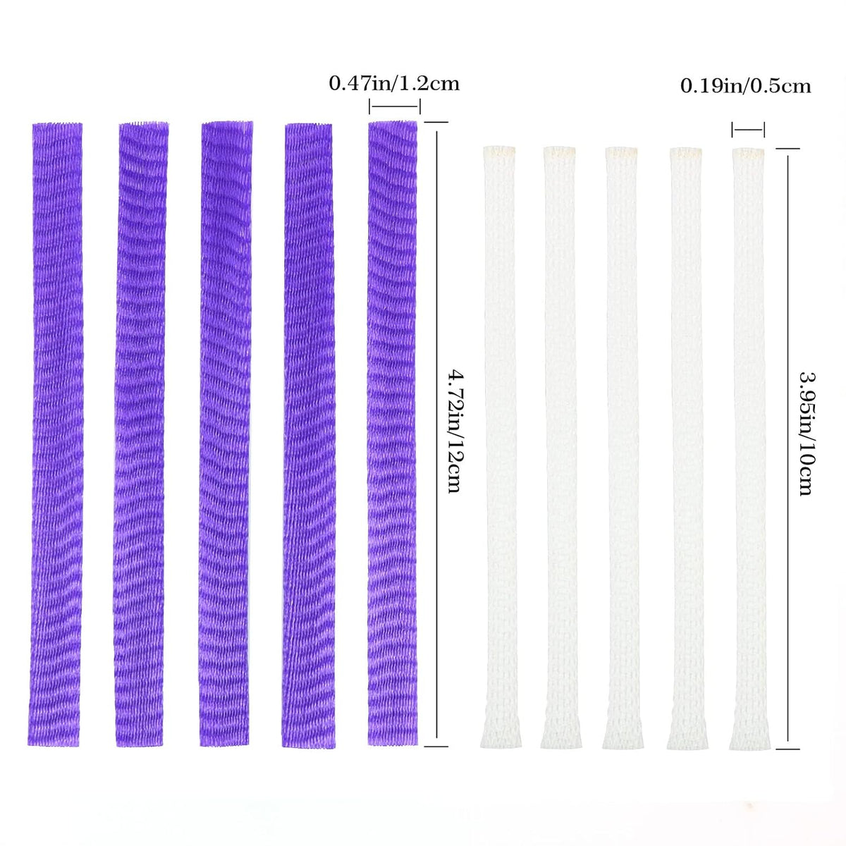 100pcs Makeup Brush Protector Cosmetic Makeup Brush Pen Guard Expandable Mesh Sleeve Covers Set Storage Small Medium Large Sizes Brushes for Travel (Purple and White)