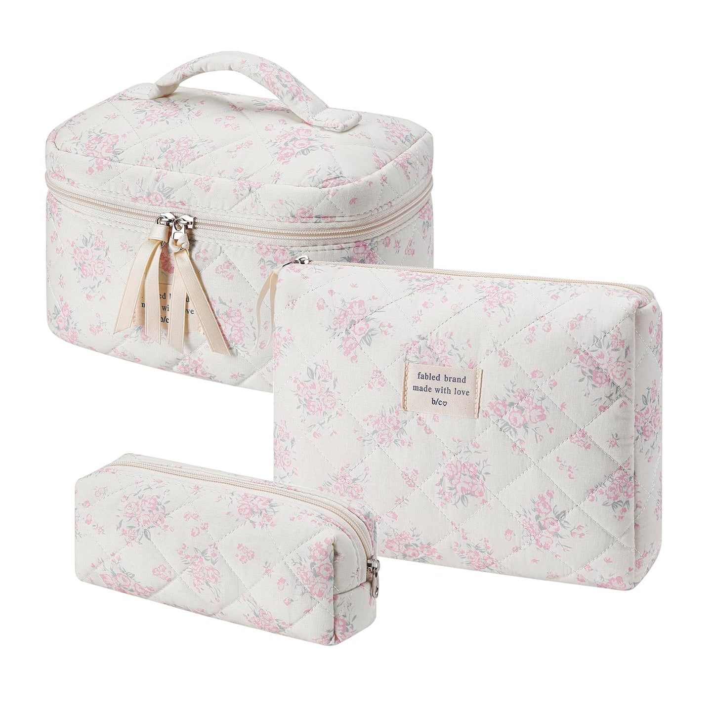 uekeboag Large Travel Quilted Makeup Bag for Women