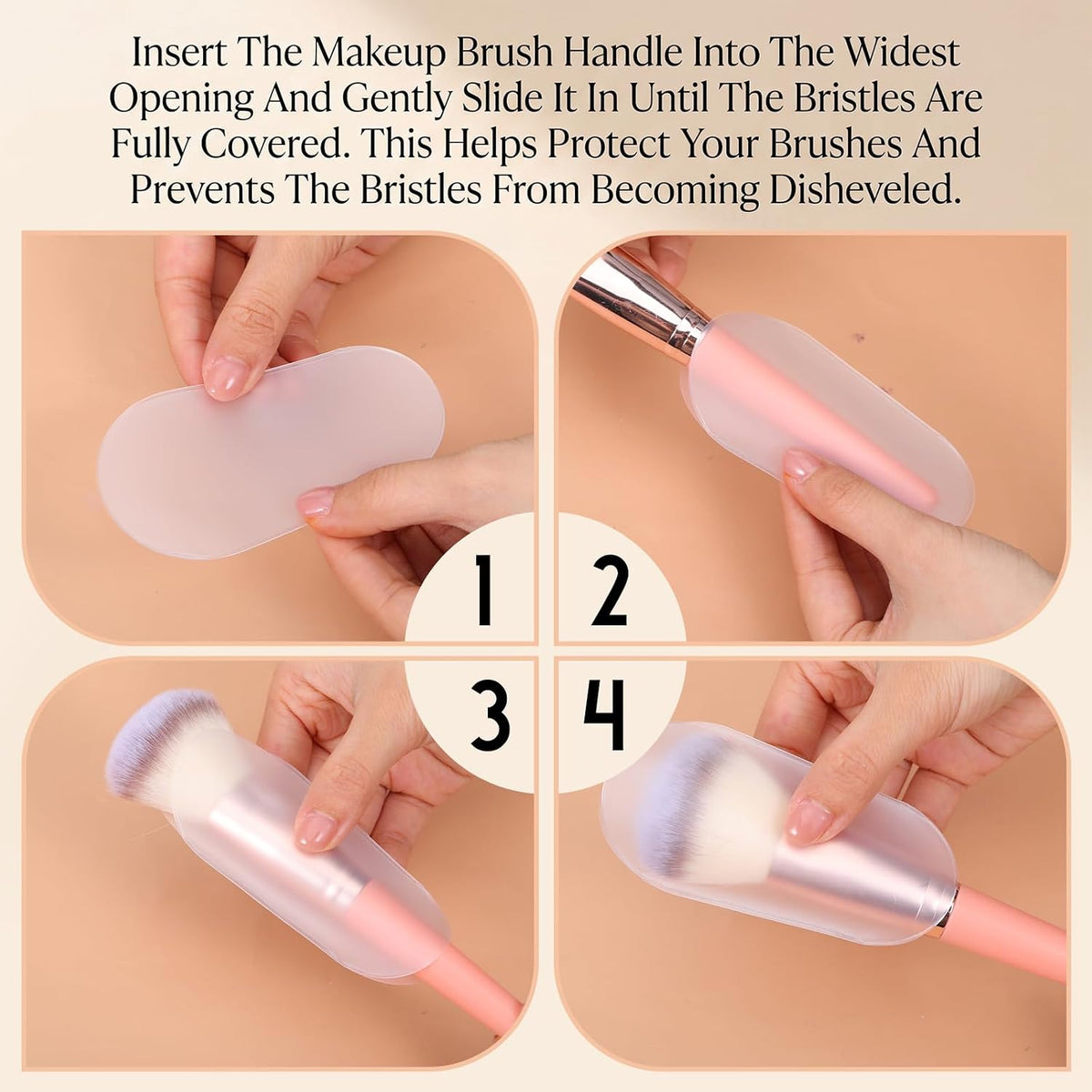 Makeup Brush Covers, 45 PCS Silicone Makeup Brush Dust Cover for Travel and Home Storage Travel Holder with Universal Fit Flexible Make up Brushes for Mother Wife Girl-Friend Make up Brushes, 9 Sizes