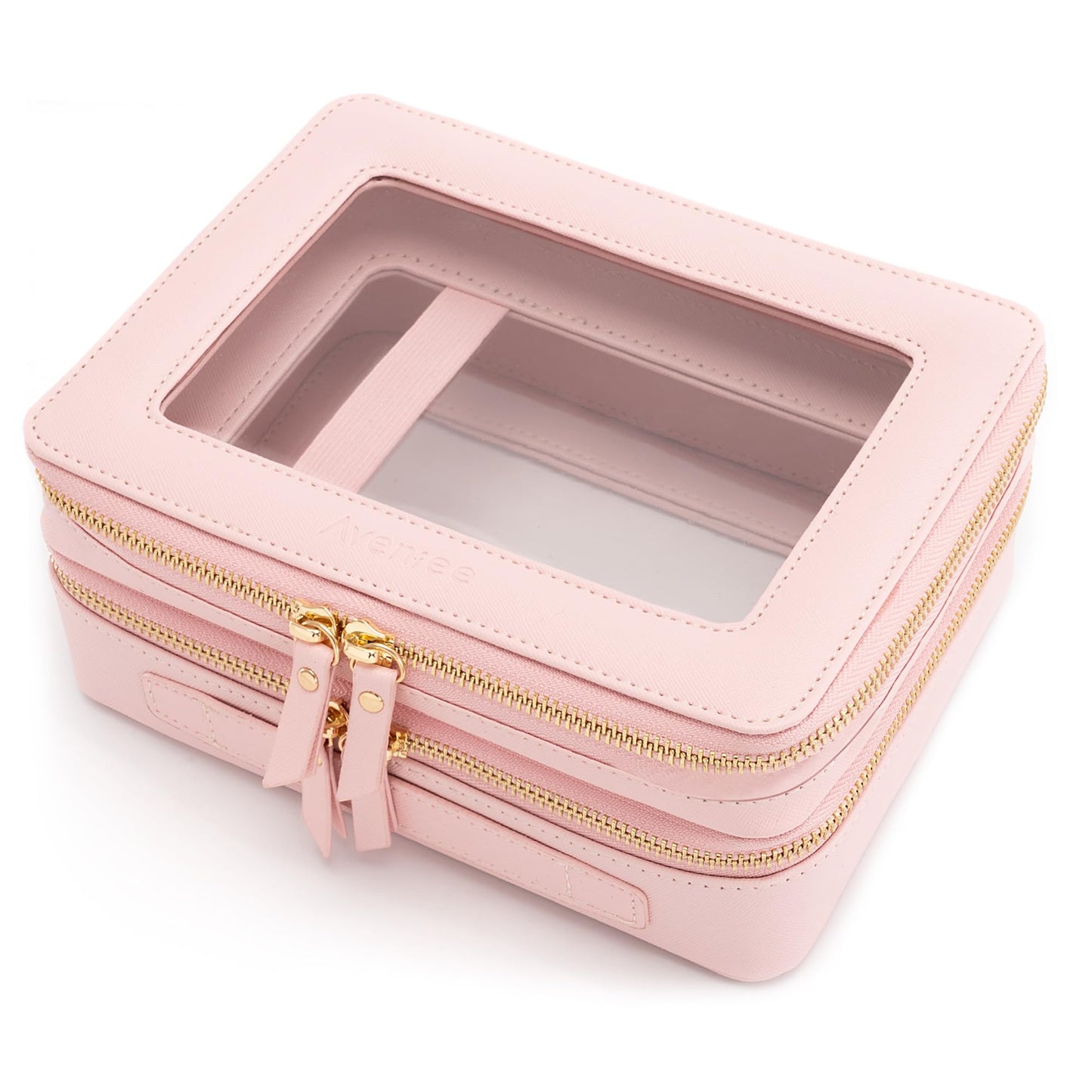 Aveniee Clear Makeup Bag Organizer, Travel Toiletry Bag Cosmetic Case for Women, Make Up Skincare Pouch Car Organizer Bag with Zippers for Essentials,White,Medium Classic