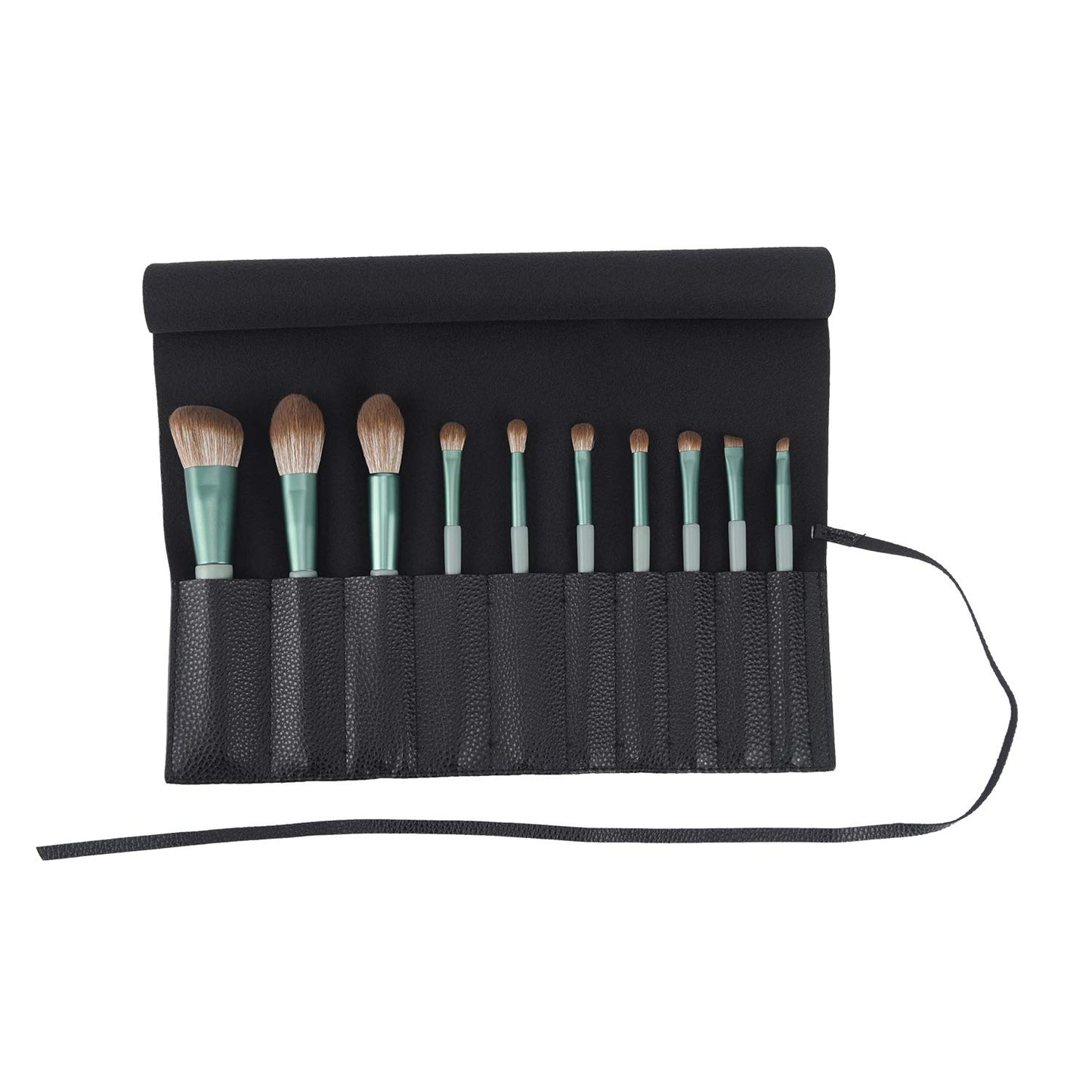Bird&Fish Makeup Brush Case Travel, makeup brush case roll up,brush holder makeup,Holder Organizer Brushes Pouch Cosmetic Bag for Travel，Rolling Bag Storage Case PU Leather
