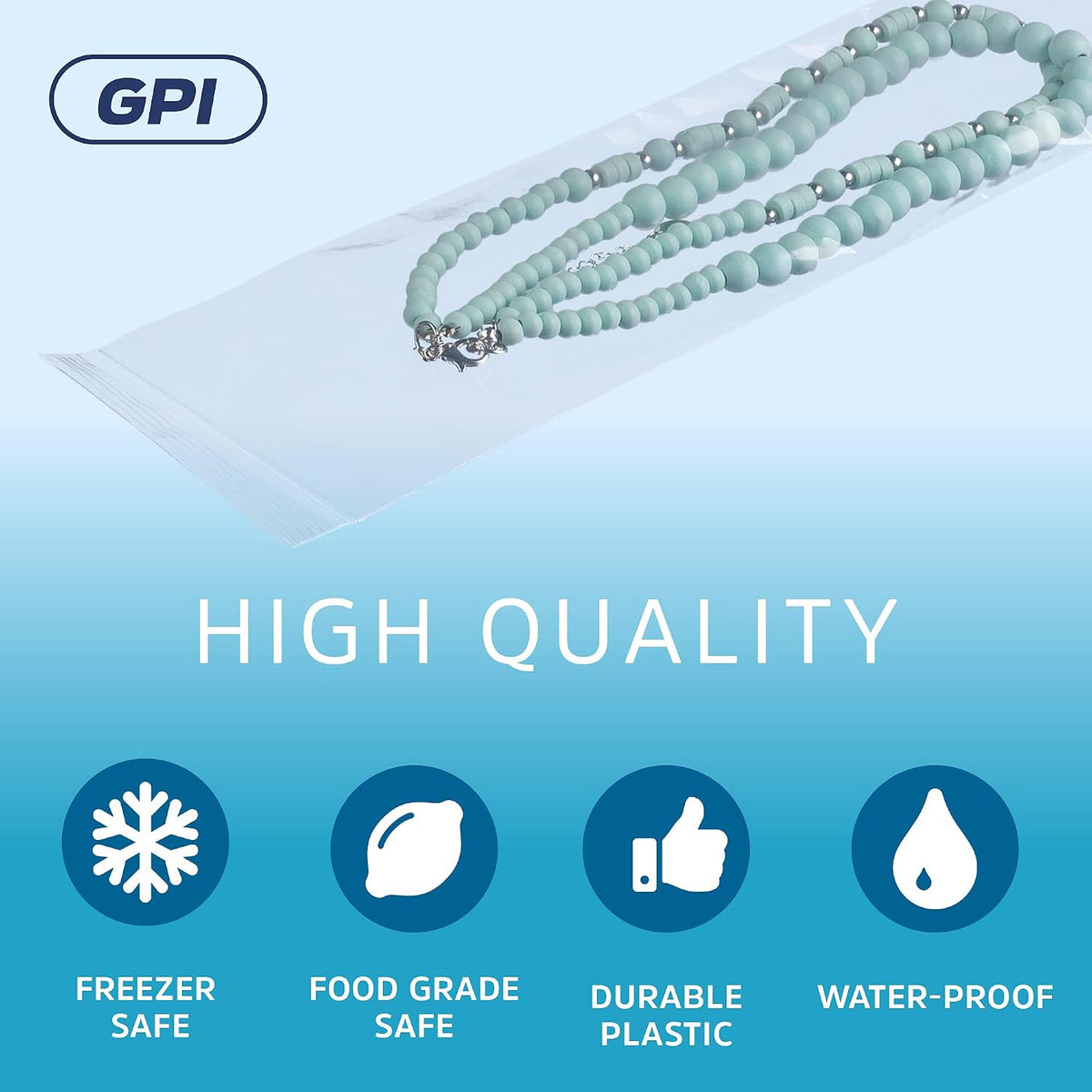 3" x 10" Long Zip Bags, 1000 Pack, Clear Plastic Reclosable Zip Baggies, 2 Mil Thick, Resealable Poly Bags for Packaging Insence, Necklaces, Jewelry & Office Supplies. GPI