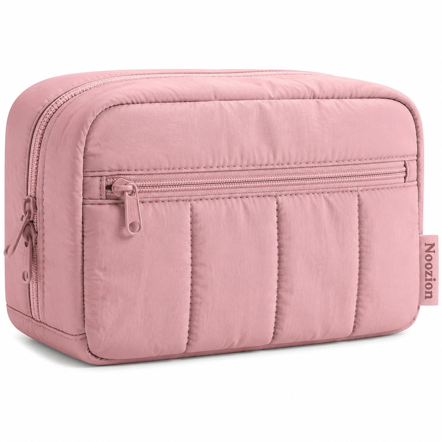 Noozion Makeup Bag Travel Toiletry Bag, Puffy Padded Cosmetic Bag for Women, Makeup Organizer Case, Wide-open Pouch Purse, Travel Essentials