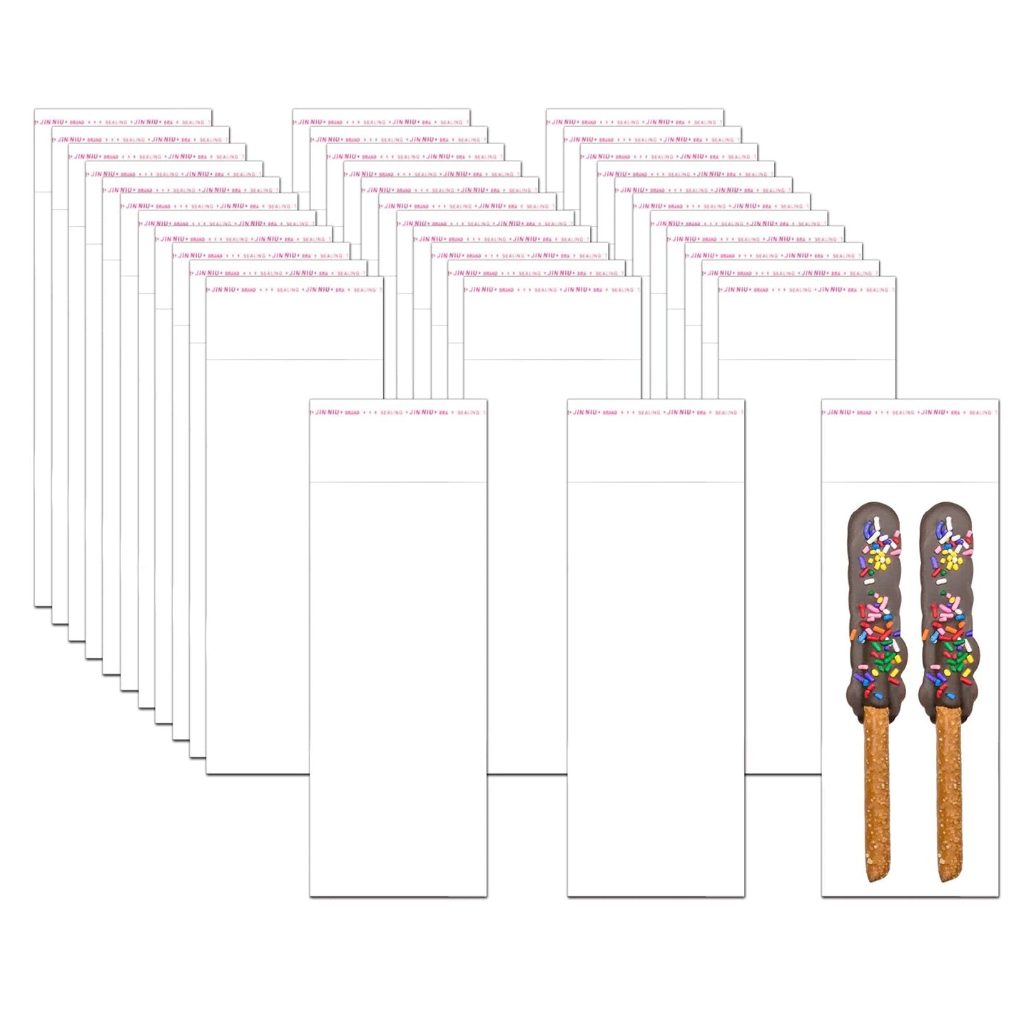 Long Self Adhesive Cellophane Bags 1x8 Clear Self Stick Cello Baggies 100pcs Skinny OPP Poly Glassine Bags 2mil for Toothbrush Pencil Necklace Candy Crafts Coffee Spoon Lip Brush Straw