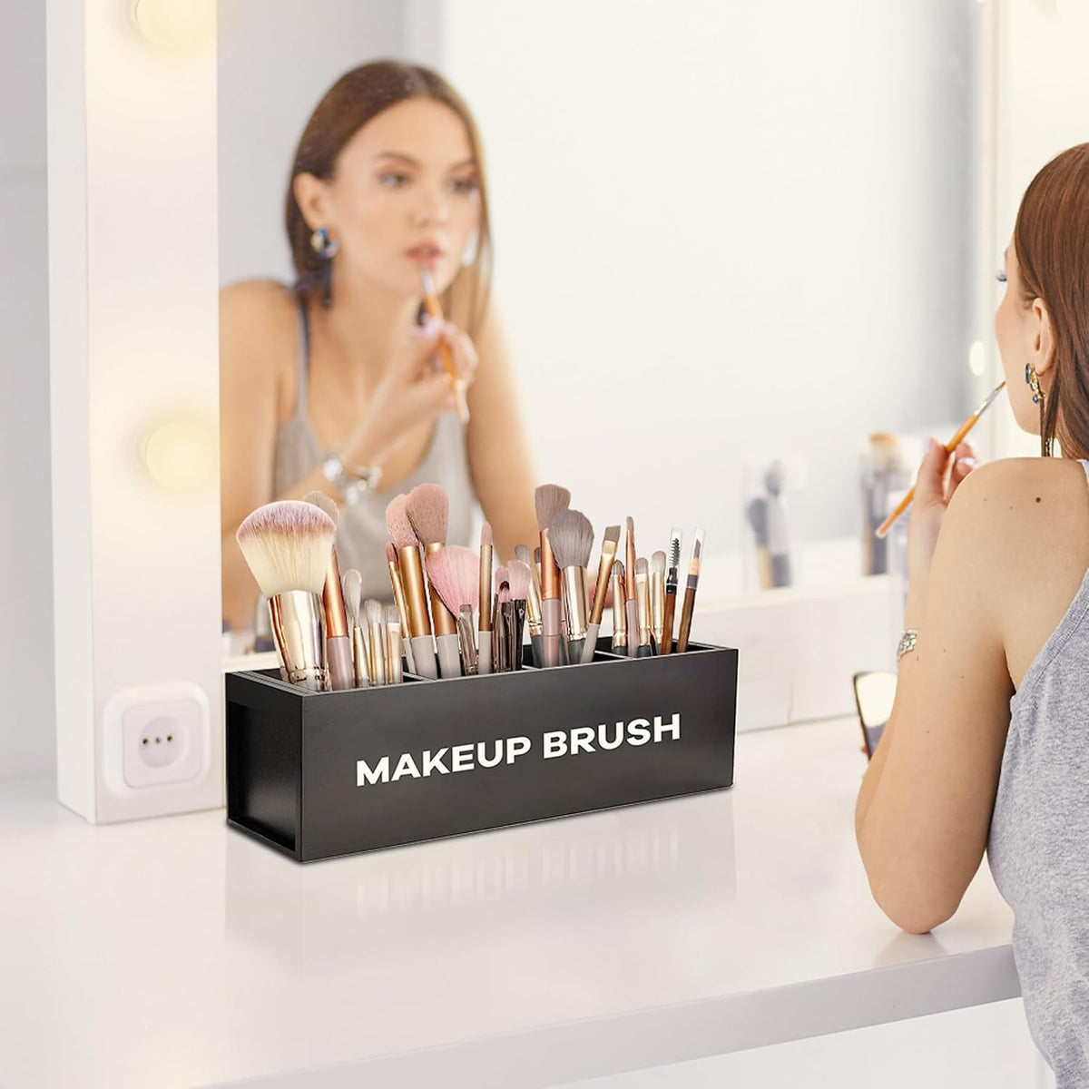 Suli Large Makeup Organizer for Vanity Countertop,Brush Holder Organizer