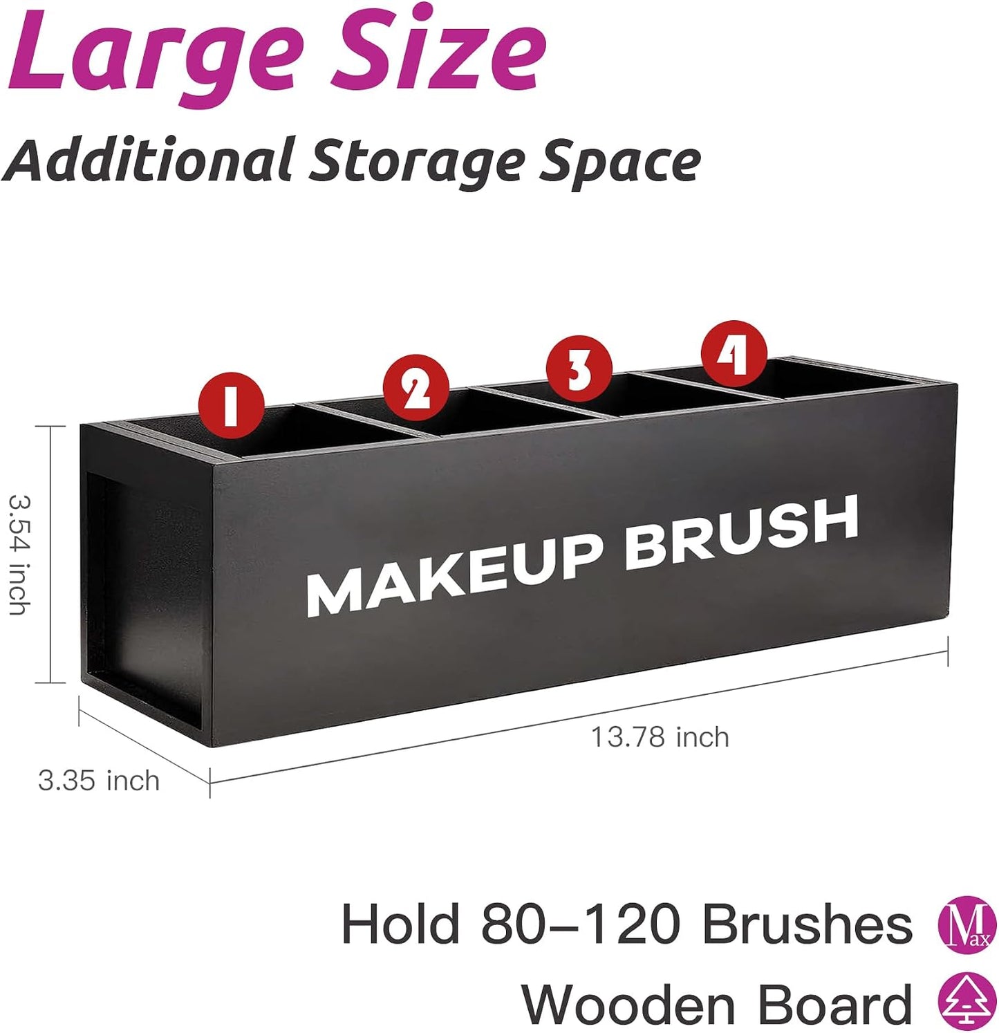 Suli Large Makeup Organizer for Vanity Countertop,Brush Holder Organizer