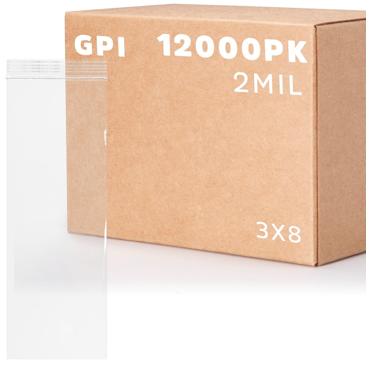 3" x 10" Long Zip Bags, 1000 Pack, Clear Plastic Reclosable Zip Baggies, 2 Mil Thick, Resealable Poly Bags for Packaging Insence, Necklaces, Jewelry & Office Supplies. GPI