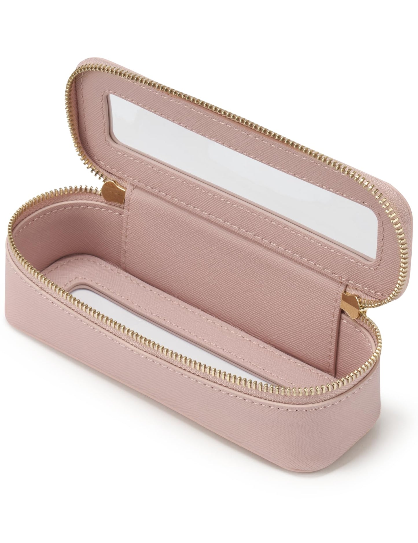 Popvibe Clear Makeup Bag Travel Cosmetic Case Transparent Toiletry Bag with Zipper, Portable Make Up Organizer Traveling Compact Car Bag for Essentials, Hotpink, Large