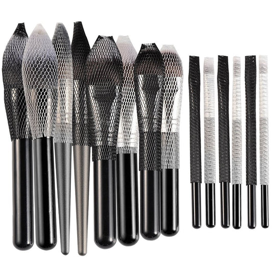 100pcs Makeup Brush Protector Cosmetic Makeup Brush Pen Guard Expandable Mesh Sleeve Covers Set Storage medium large sizes brushes for Travel