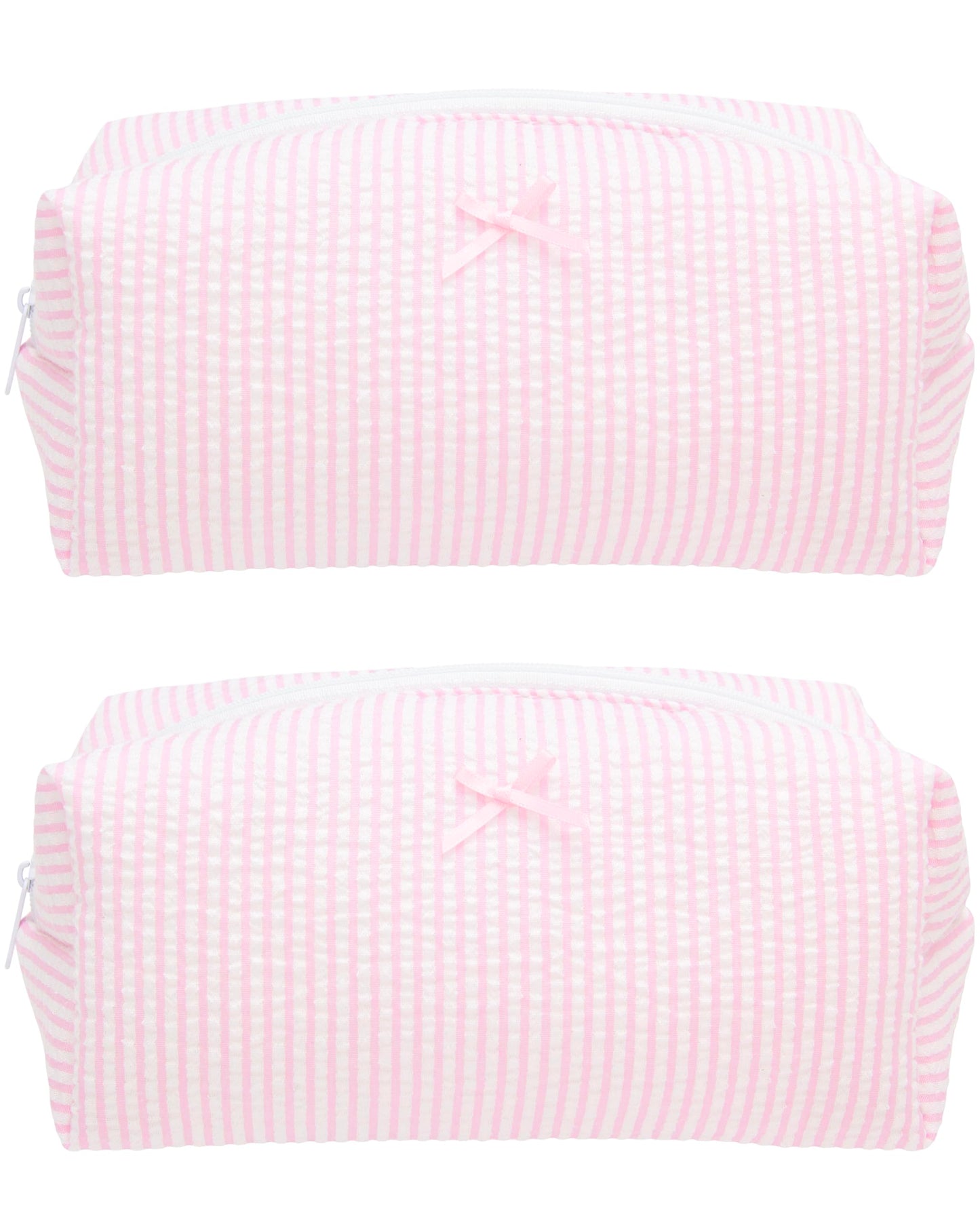 PAZIMIIK Cozy Makeup Bag for Women,Zipper Cosmetic Pouch,Stripe Blue