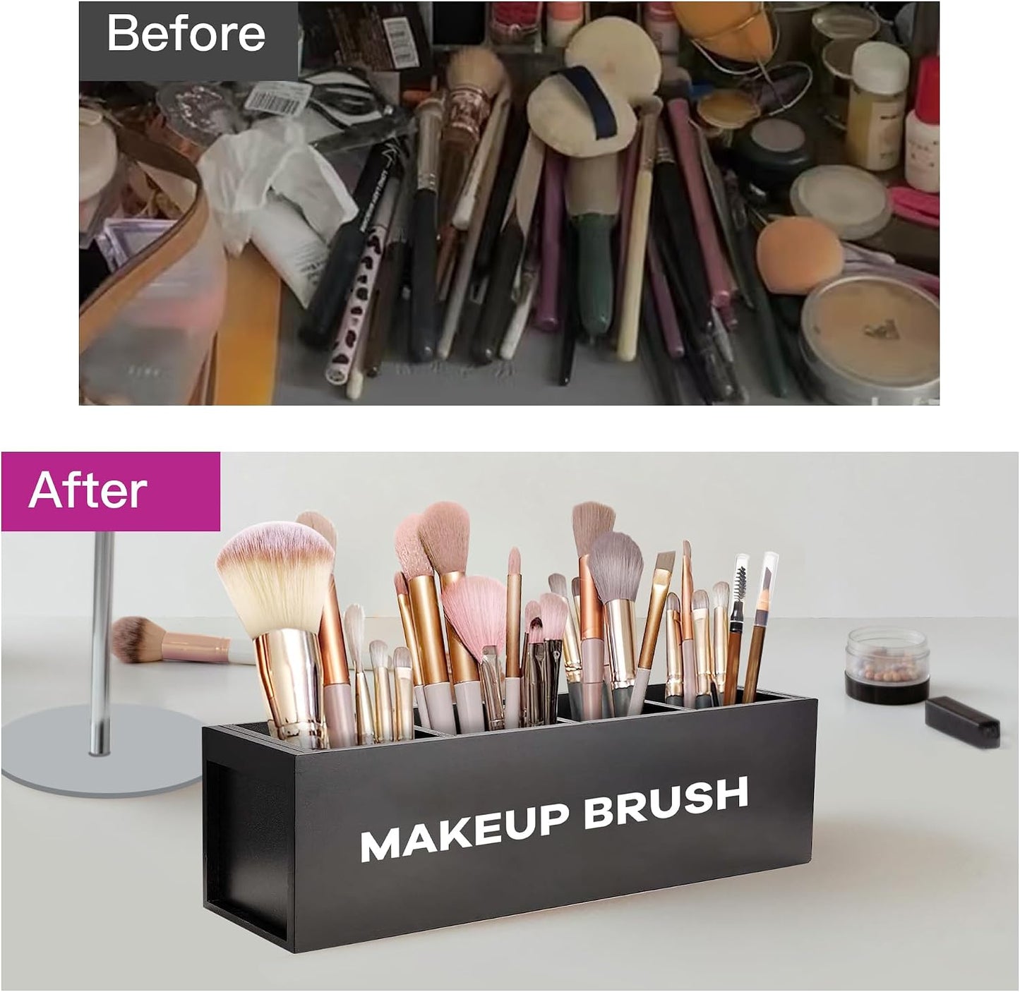 Suli Large Makeup Organizer for Vanity Countertop,Brush Holder Organizer