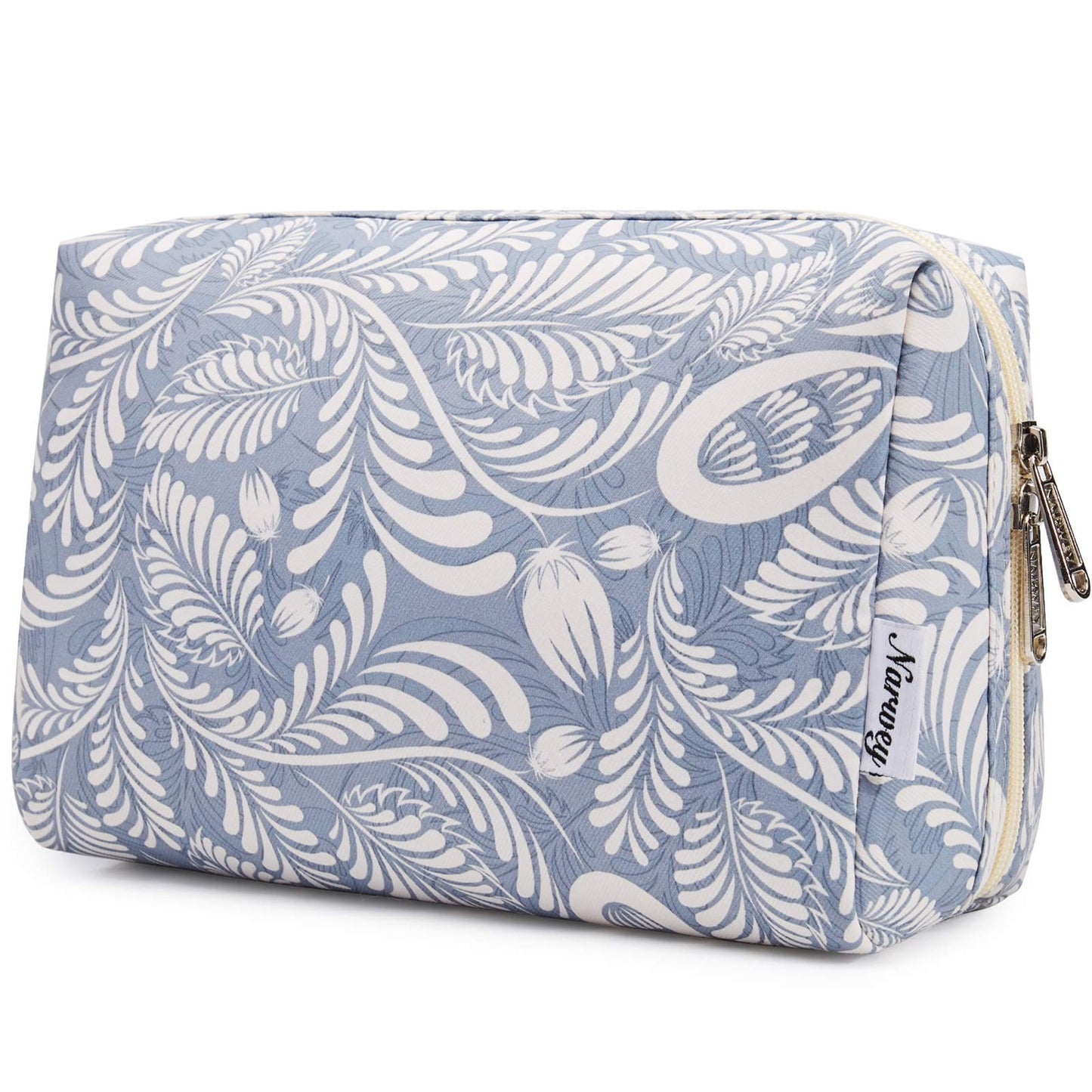 Narwey Checkered Makeup Bag Travel Cosmetic Bag Organizer Toiletry Bag Make Up Bags with Compartments for Women Girls (Large, Light Checkerboard)