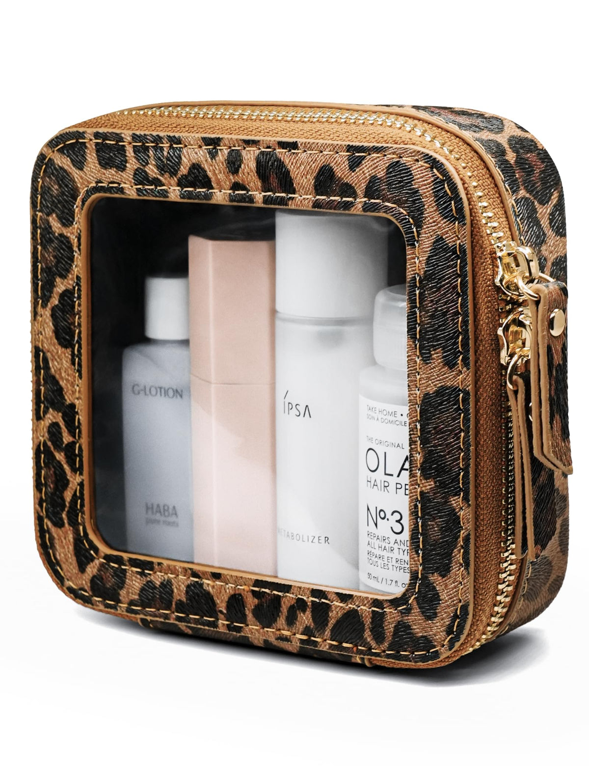 Popvibe Clear Makeup Bag Travel Cosmetic Case Transparent Toiletry Bag with Zipper, Portable Make Up Organizer Traveling Compact Car Bag for Essentials, Hotpink, Large