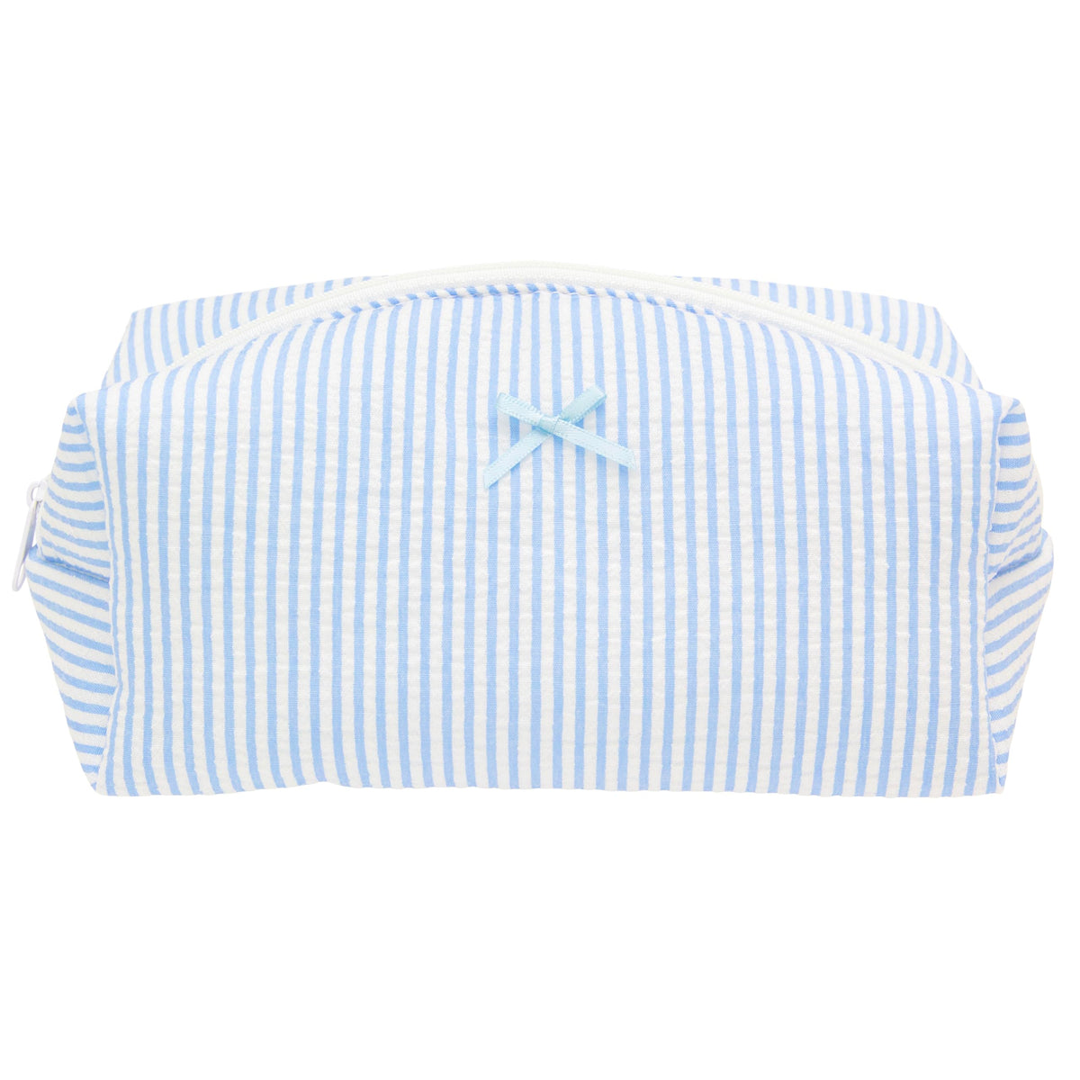 PAZIMIIK Cozy Makeup Bag for Women,Zipper Cosmetic Pouch,Stripe Blue