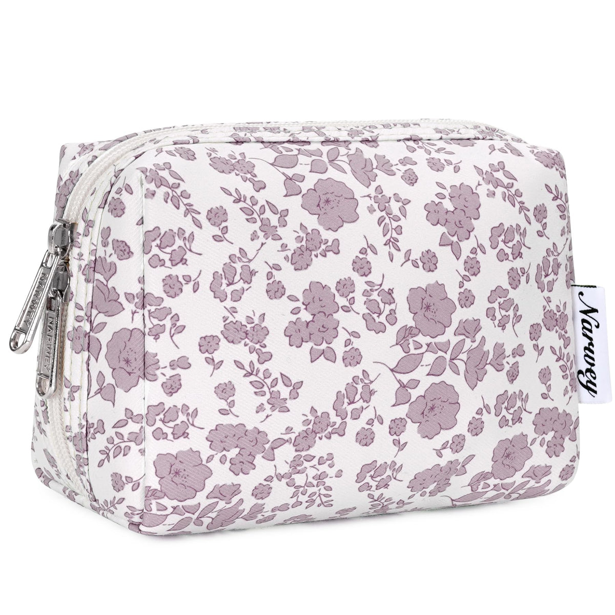 Narwey Checkered Makeup Bag Travel Cosmetic Bag Organizer Toiletry Bag Make Up Bags with Compartments for Women Girls (Large, Light Checkerboard)