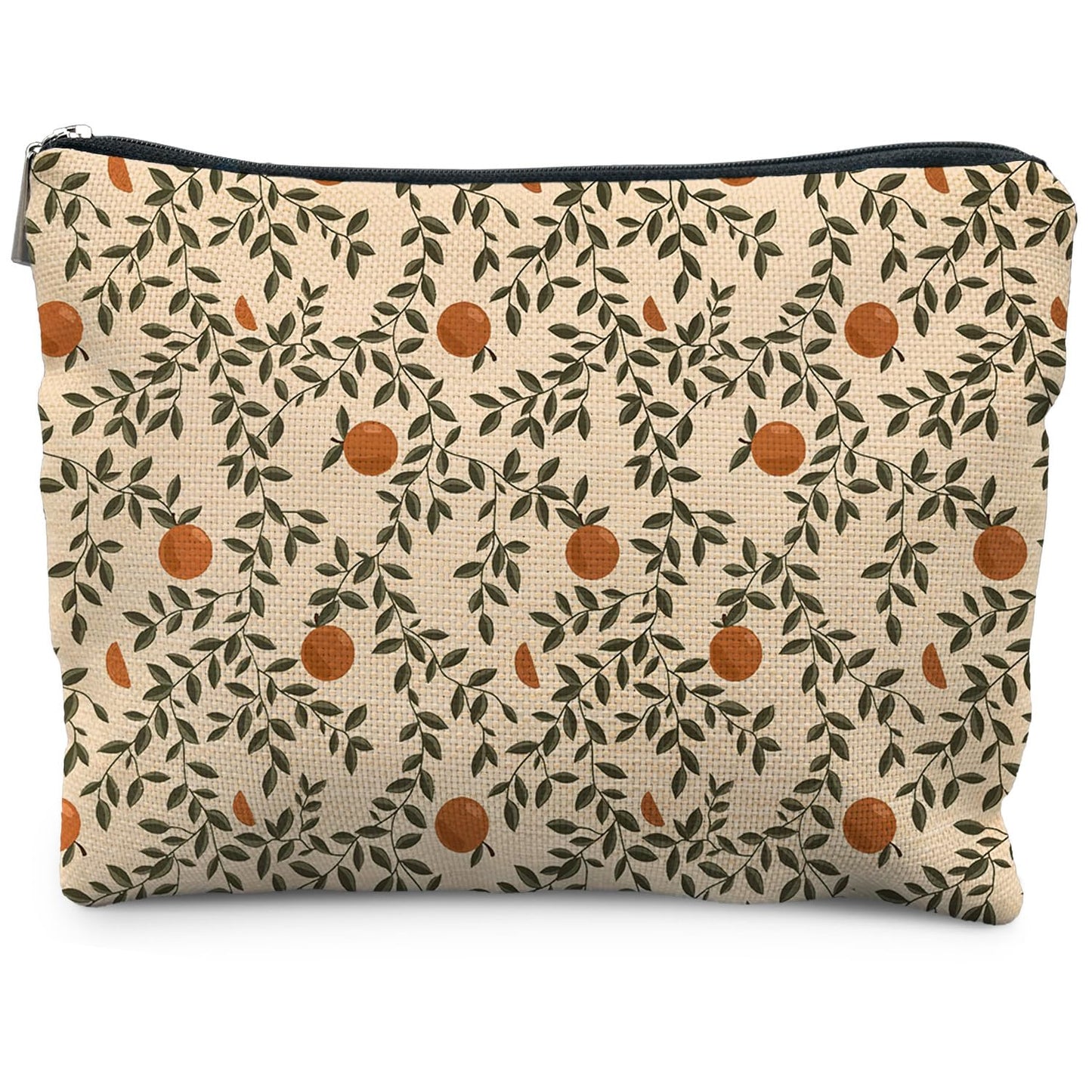 Boho Makeup Bag Gifts for Women, Sunset Leaf Aesthetic Makeup Pouch