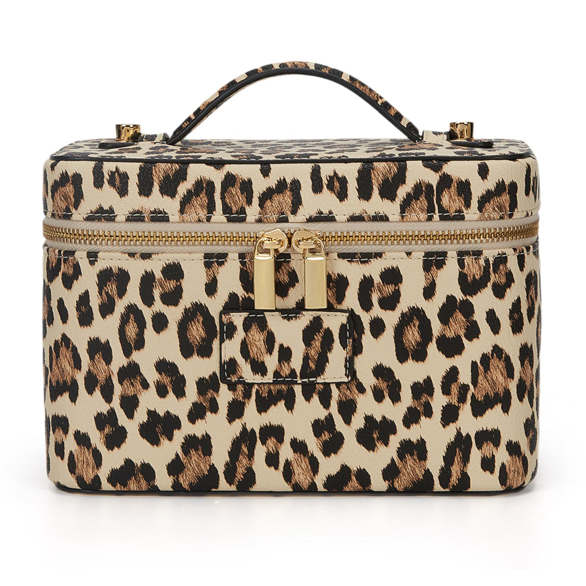 HiTotes Makeup Bag Vanity Case for Women Leather Cosmetic Bag Travel Toiletry Bags Portable Makeup Organizer Case