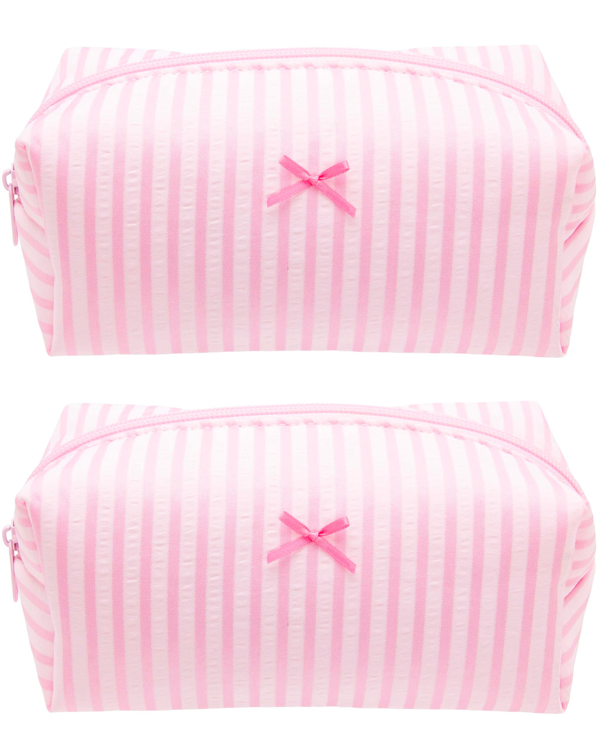 PAZIMIIK Cozy Makeup Bag for Women,Zipper Cosmetic Pouch,Stripe Blue