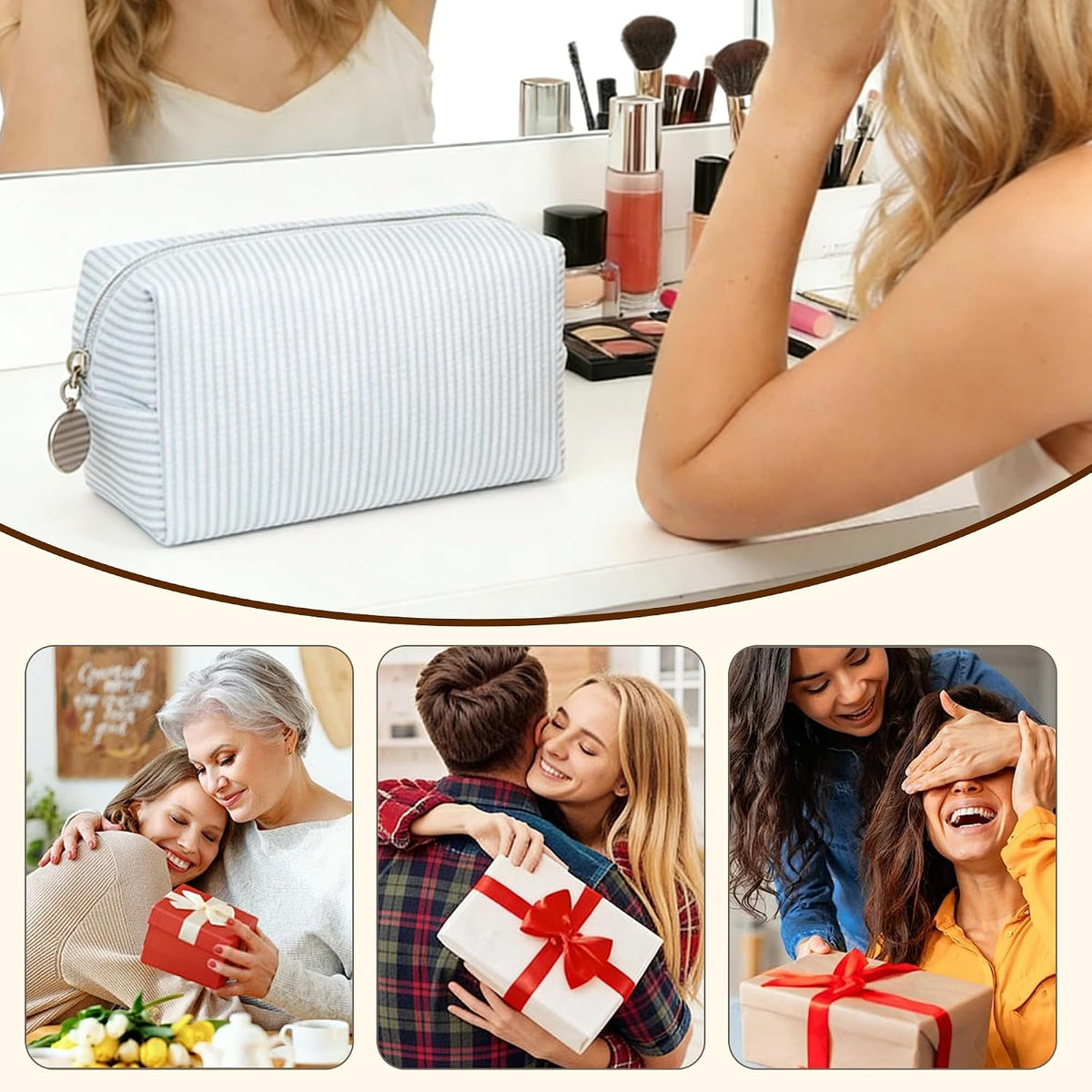 2pcs Makeup Bag Travel Toiletry Bag for Women Lightweight Make Up