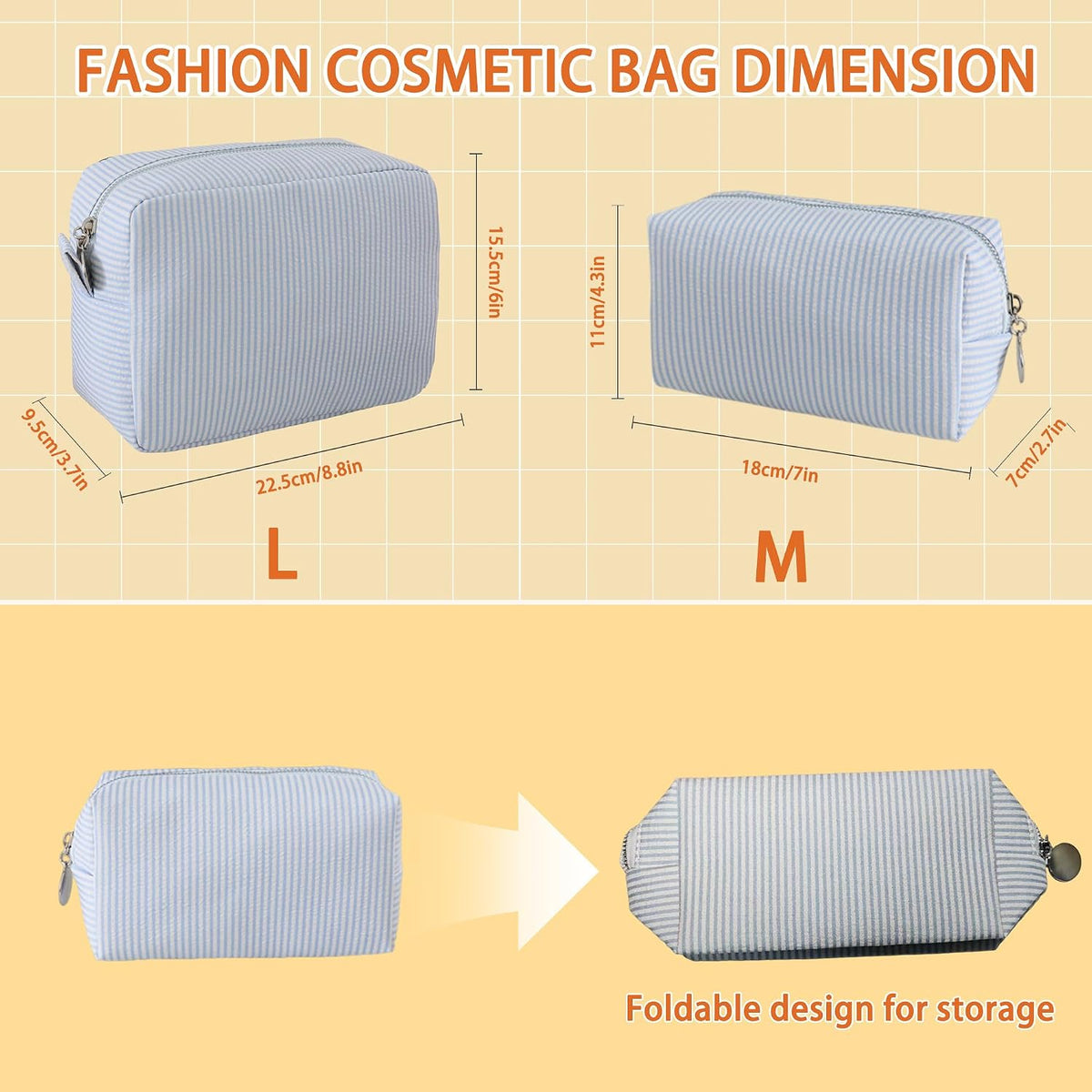 2pcs Makeup Bag Travel Toiletry Bag for Women Lightweight Make Up