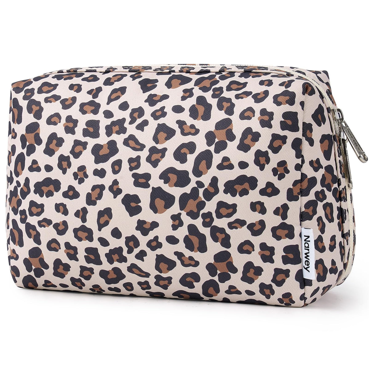 Narwey Checkered Makeup Bag Travel Cosmetic Bag Organizer Toiletry Bag Make Up Bags with Compartments for Women Girls (Large, Light Checkerboard)