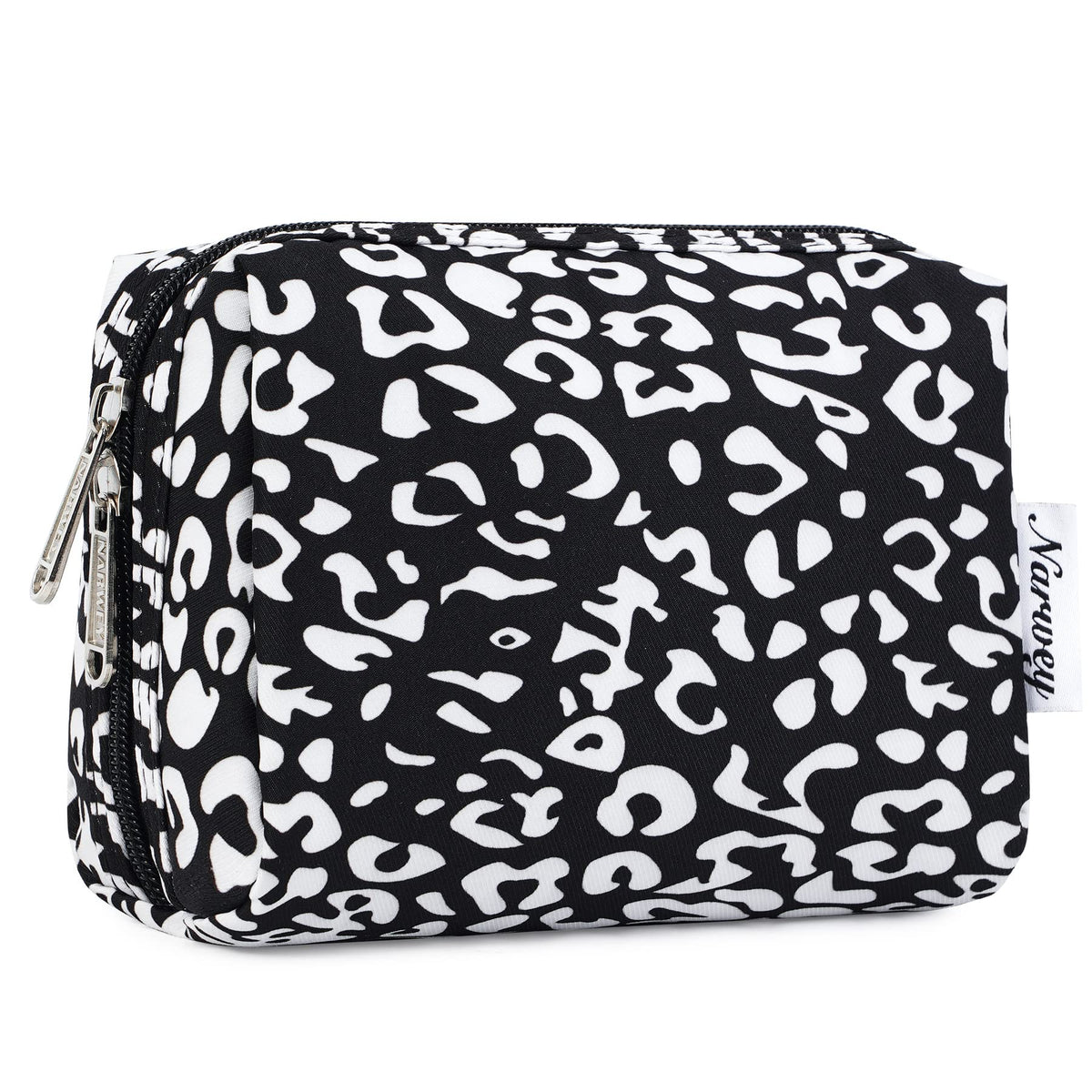 Narwey Checkered Makeup Bag Travel Cosmetic Bag Organizer Toiletry Bag Make Up Bags with Compartments for Women Girls (Large, Light Checkerboard)