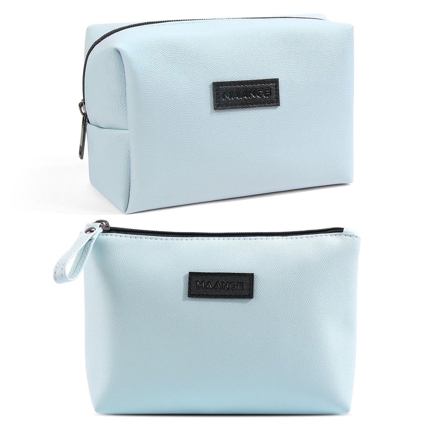 MAANGE Cosmetic Bags for Women Small Makeup Bag for Purse Pu Leather Makeup Pouch Travel Makeup Bag with Zipper Make Up Bag for Travelling