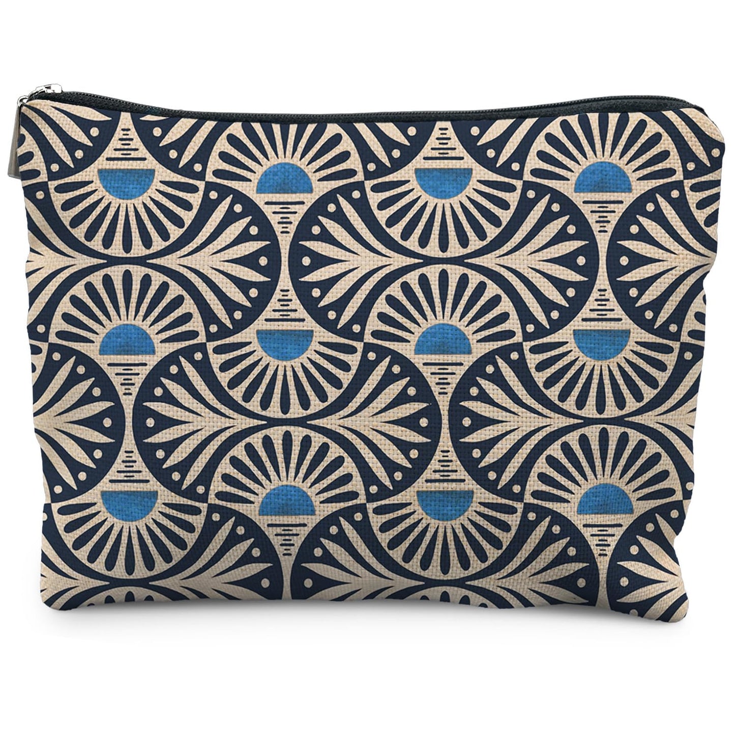 Boho Makeup Bag Gifts for Women, Sunset Leaf Aesthetic Makeup Pouch