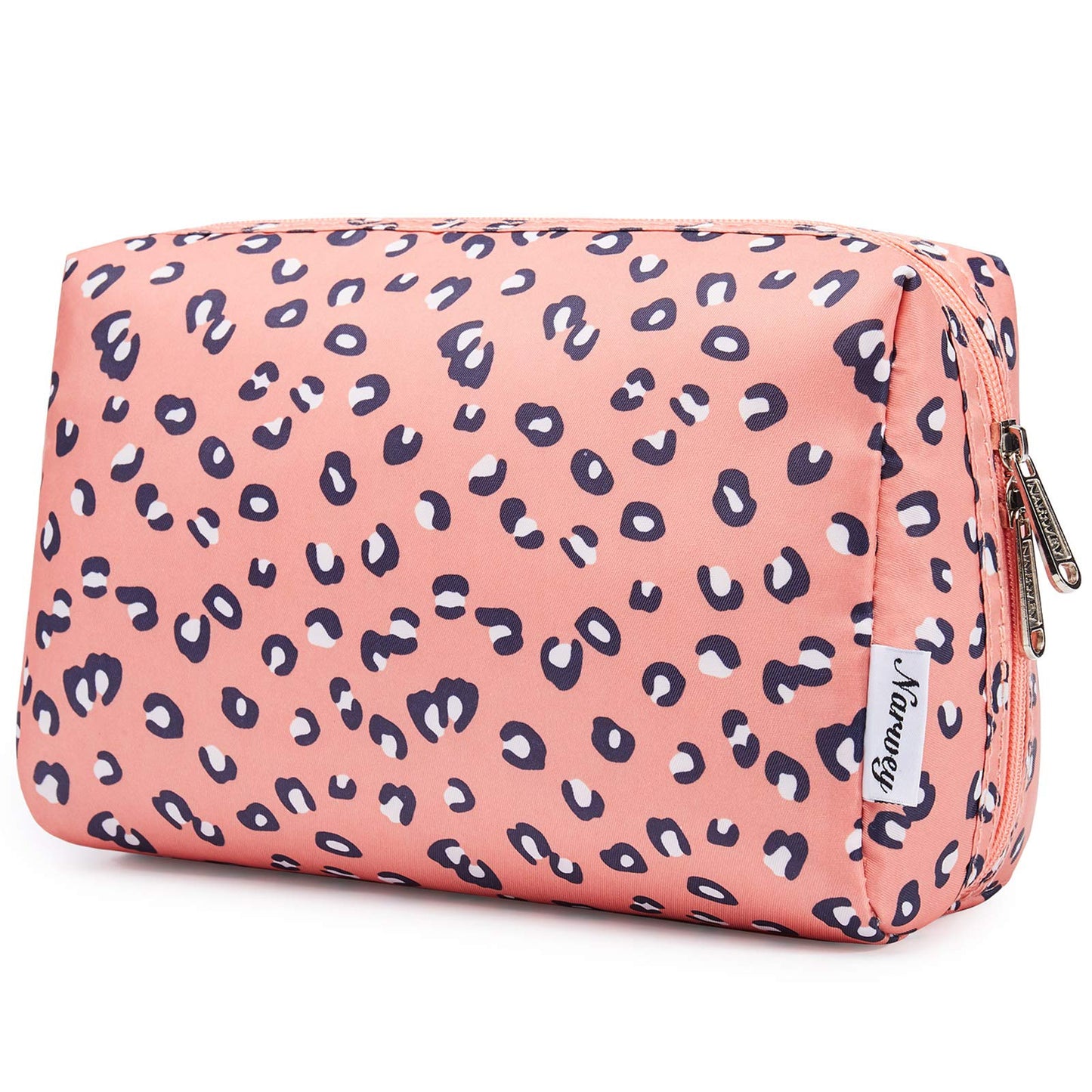 Narwey Checkered Makeup Bag Travel Cosmetic Bag Organizer Toiletry Bag Make Up Bags with Compartments for Women Girls (Large, Light Checkerboard)