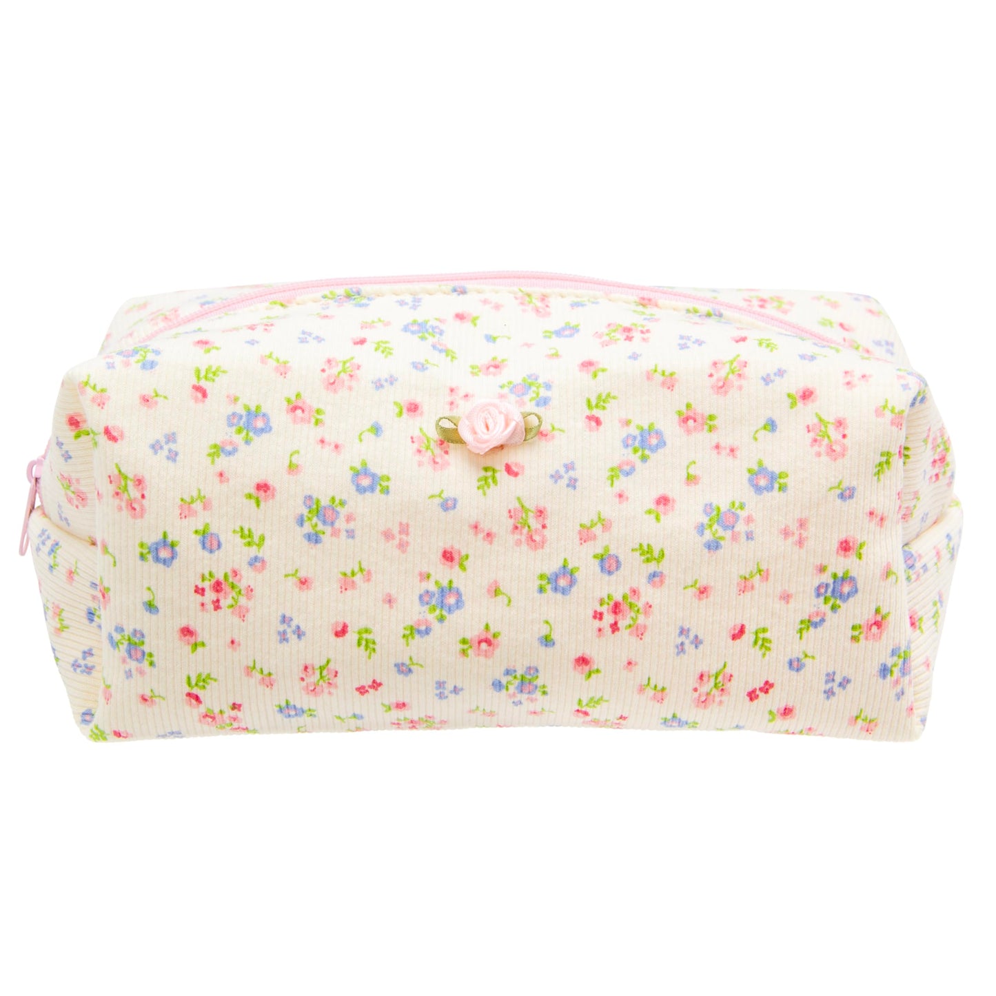 PAZIMIIK Cozy Makeup Bag for Women,Zipper Cosmetic Pouch,Stripe Blue
