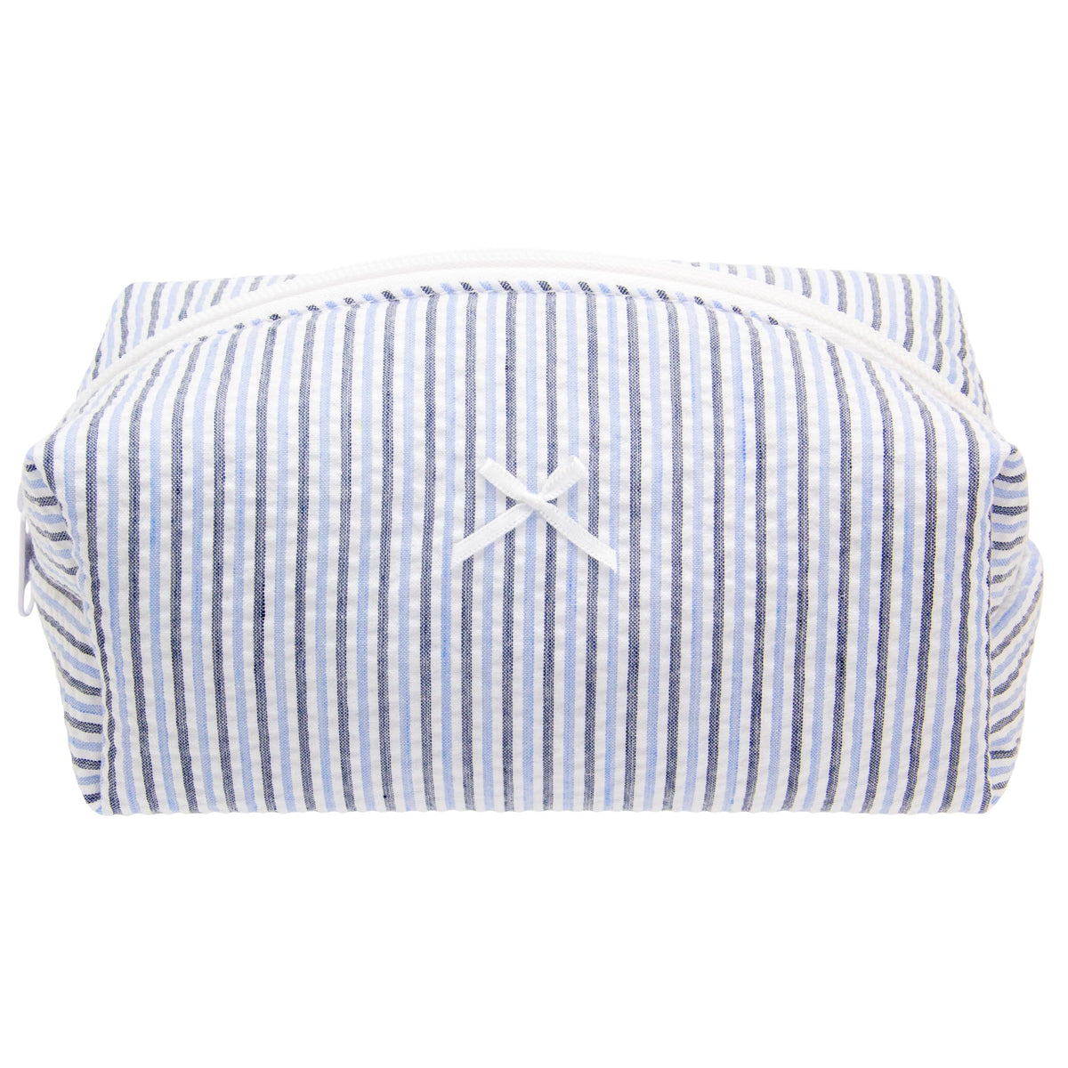 PAZIMIIK Cozy Makeup Bag for Women,Zipper Cosmetic Pouch,Stripe Blue