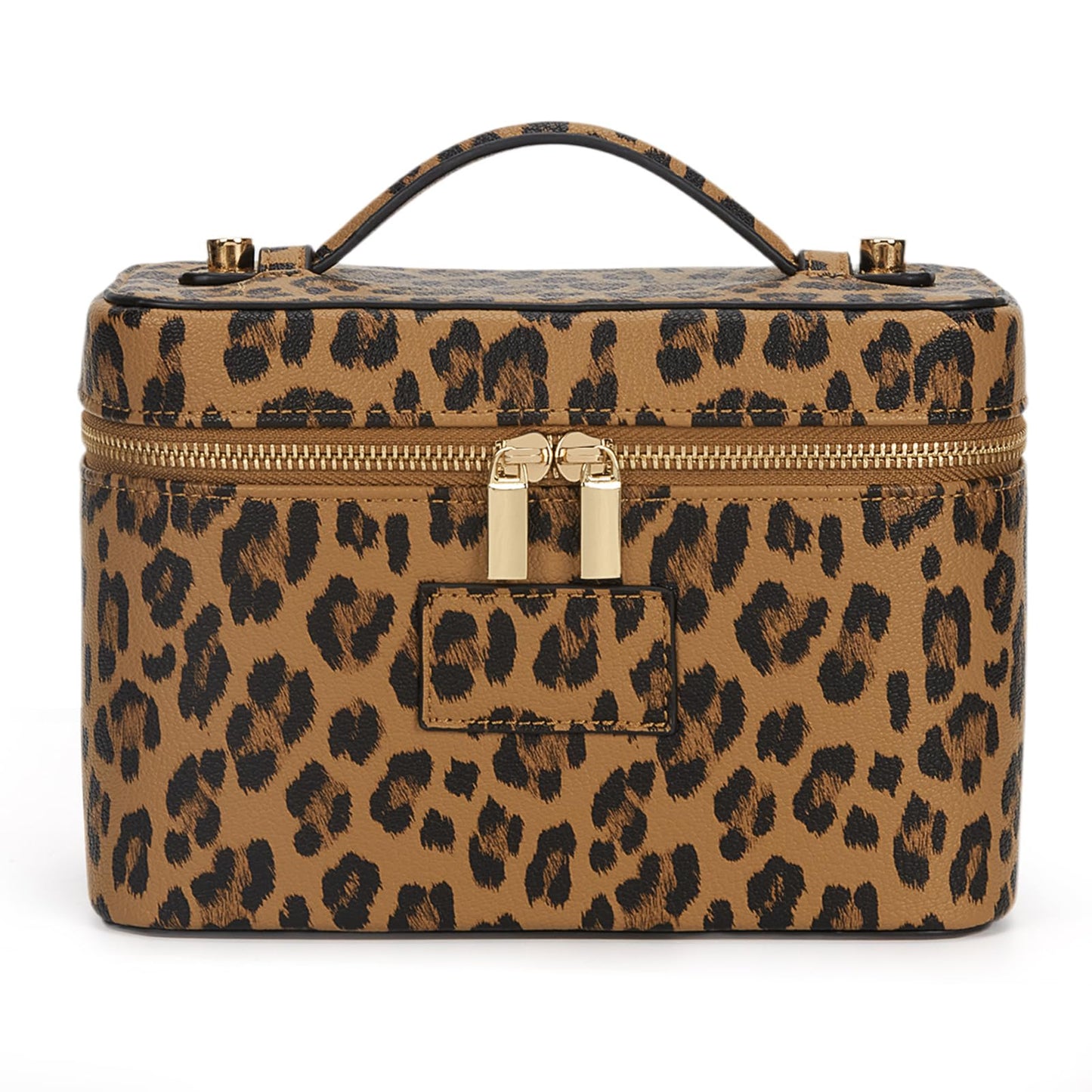 HiTotes Makeup Bag Vanity Case for Women Leather Cosmetic Bag Travel Toiletry Bags Portable Makeup Organizer Case