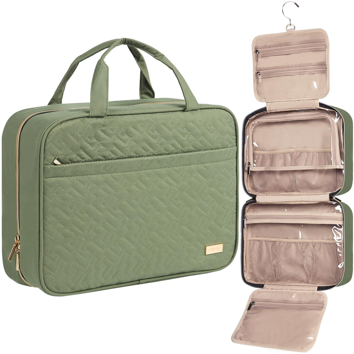 NISHEL Travel Toiletry Bag for women, Portable Hanging makeup Organizer