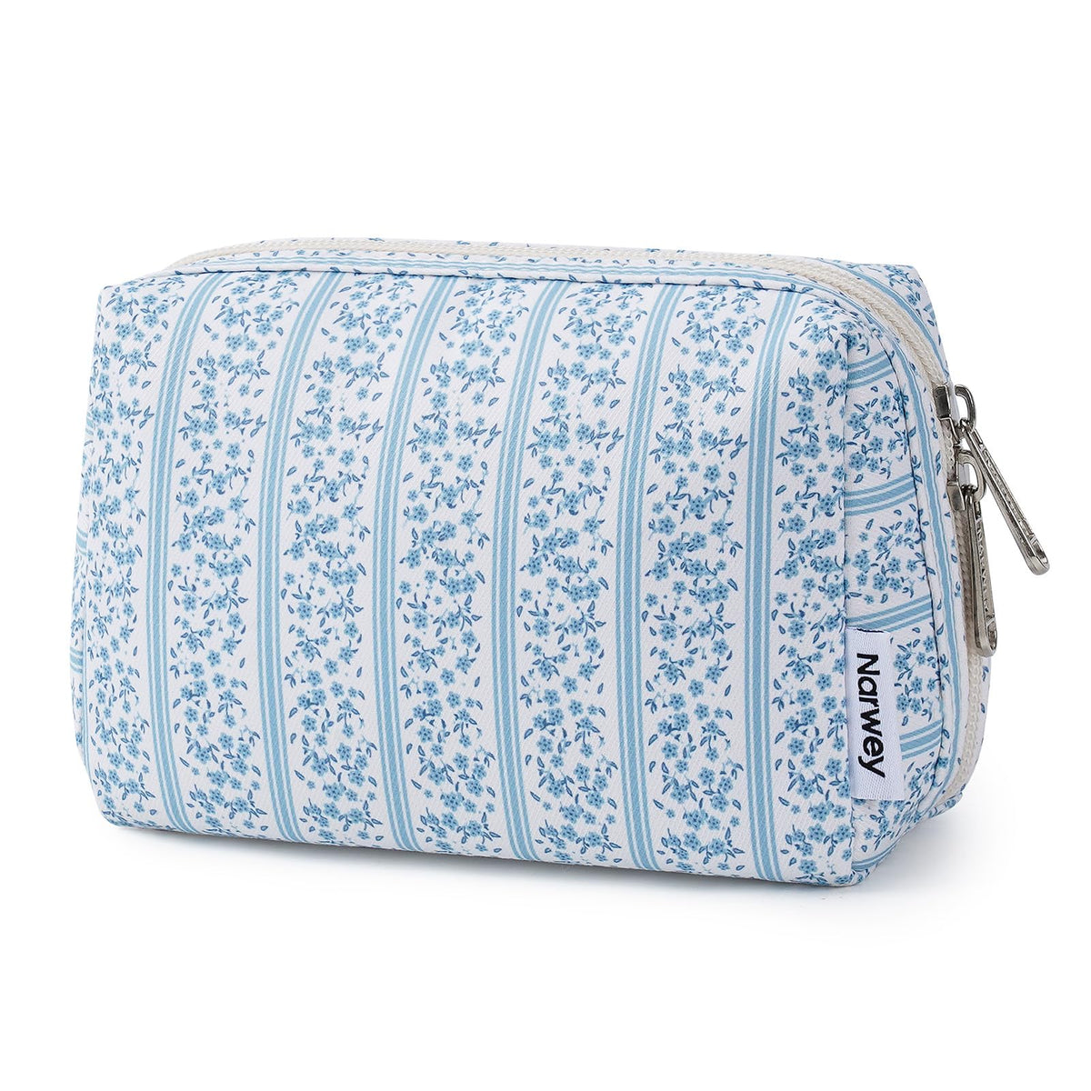 Narwey Checkered Makeup Bag Travel Cosmetic Bag Organizer Toiletry Bag Make Up Bags with Compartments for Women Girls (Large, Light Checkerboard)