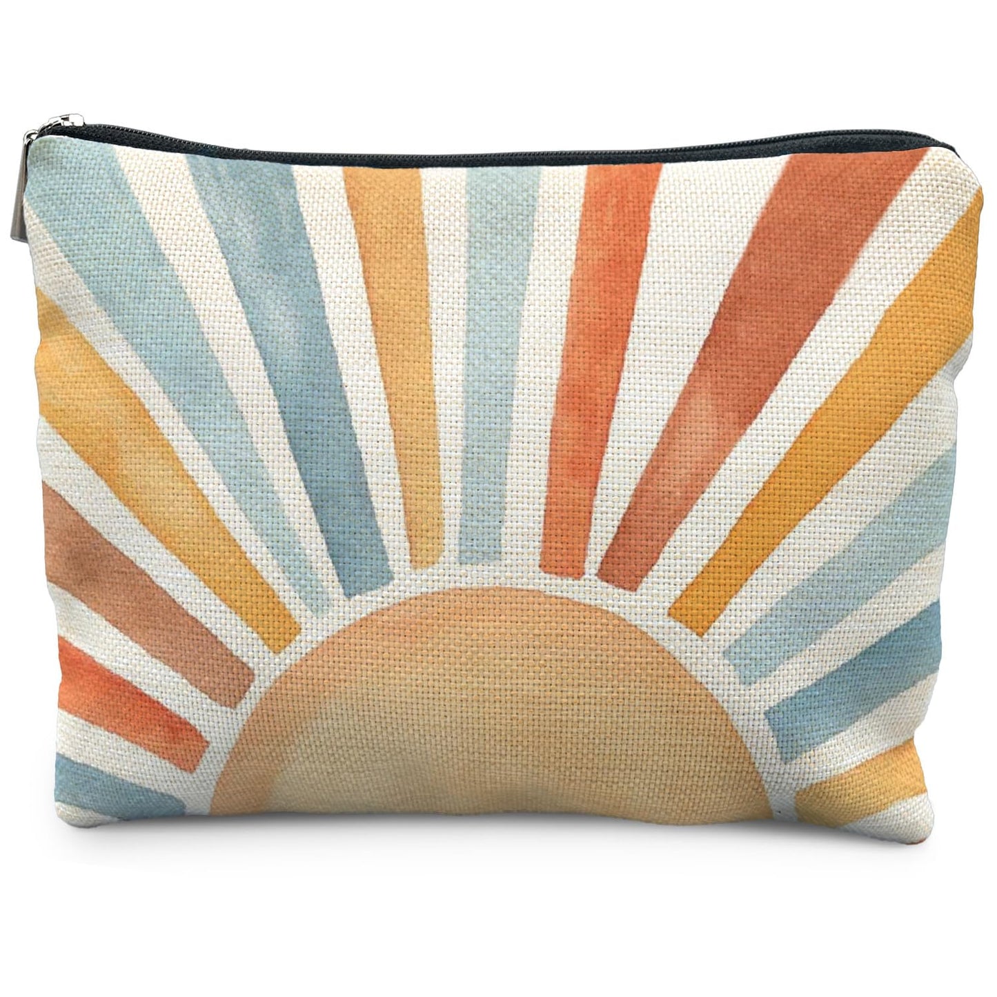 Boho Makeup Bag Gifts for Women, Sunset Leaf Aesthetic Makeup Pouch