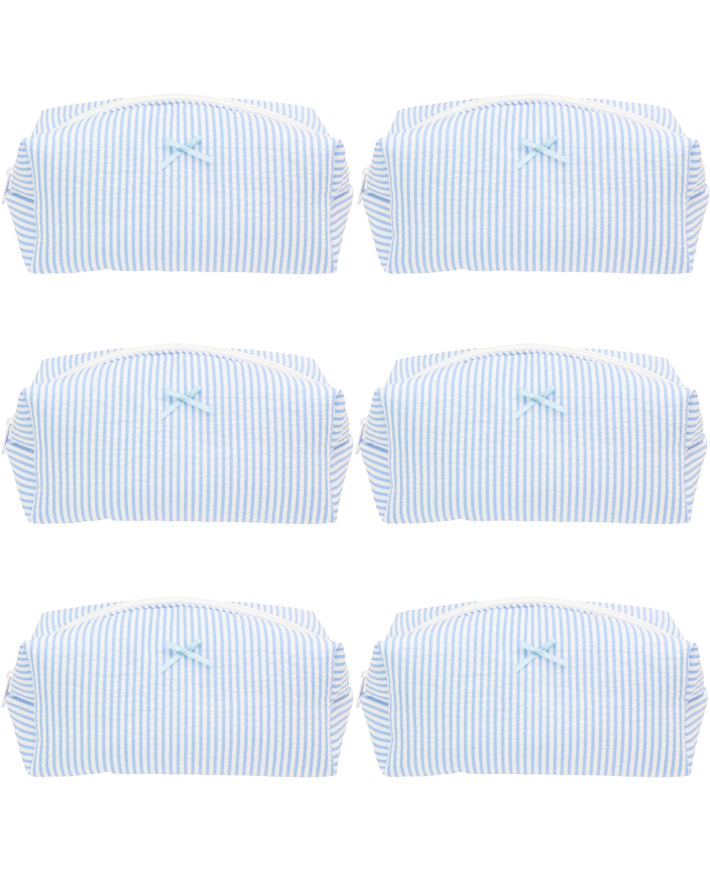 PAZIMIIK Cozy Makeup Bag for Women,Zipper Cosmetic Pouch,Stripe Blue