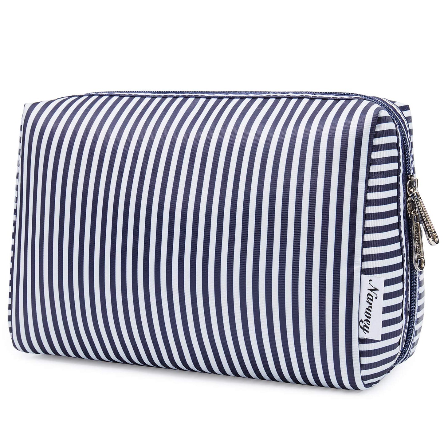 Narwey Checkered Makeup Bag Travel Cosmetic Bag Organizer Toiletry Bag Make Up Bags with Compartments for Women Girls (Large, Light Checkerboard)