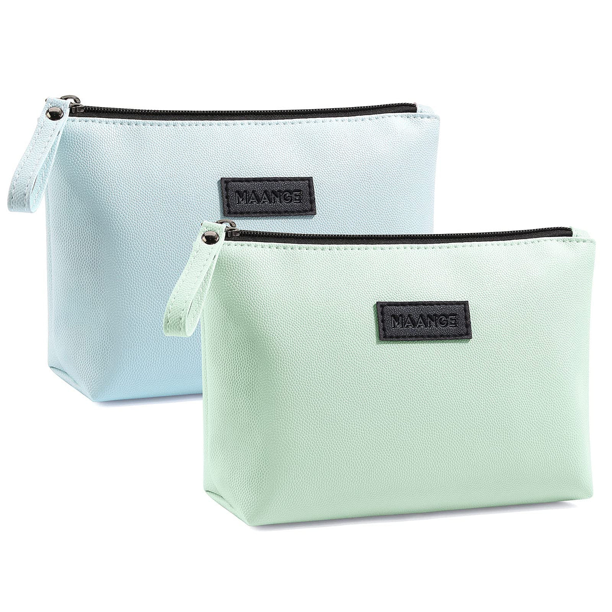 MAANGE Cosmetic Bags for Women Small Makeup Bag for Purse Pu Leather Makeup Pouch Travel Makeup Bag with Zipper Make Up Bag for Travelling