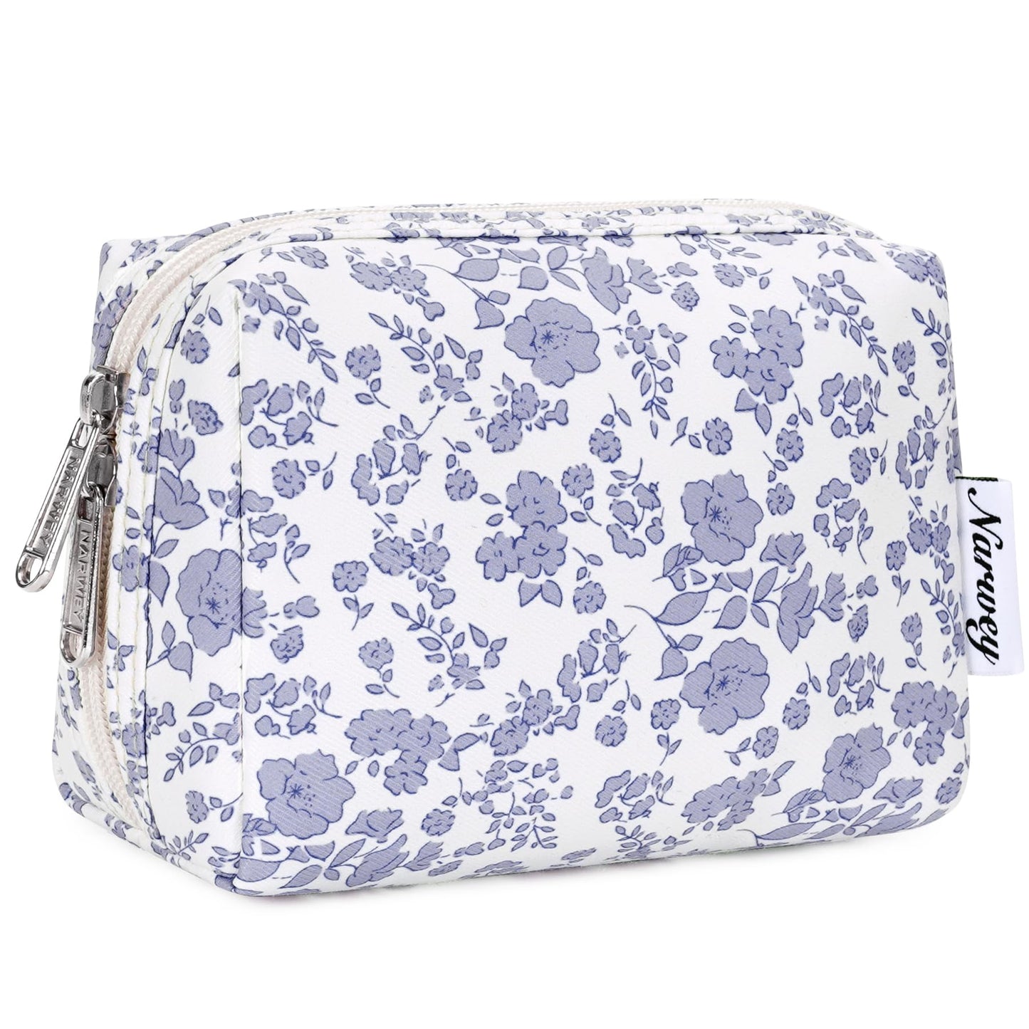 Narwey Checkered Makeup Bag Travel Cosmetic Bag Organizer Toiletry Bag Make Up Bags with Compartments for Women Girls (Large, Light Checkerboard)