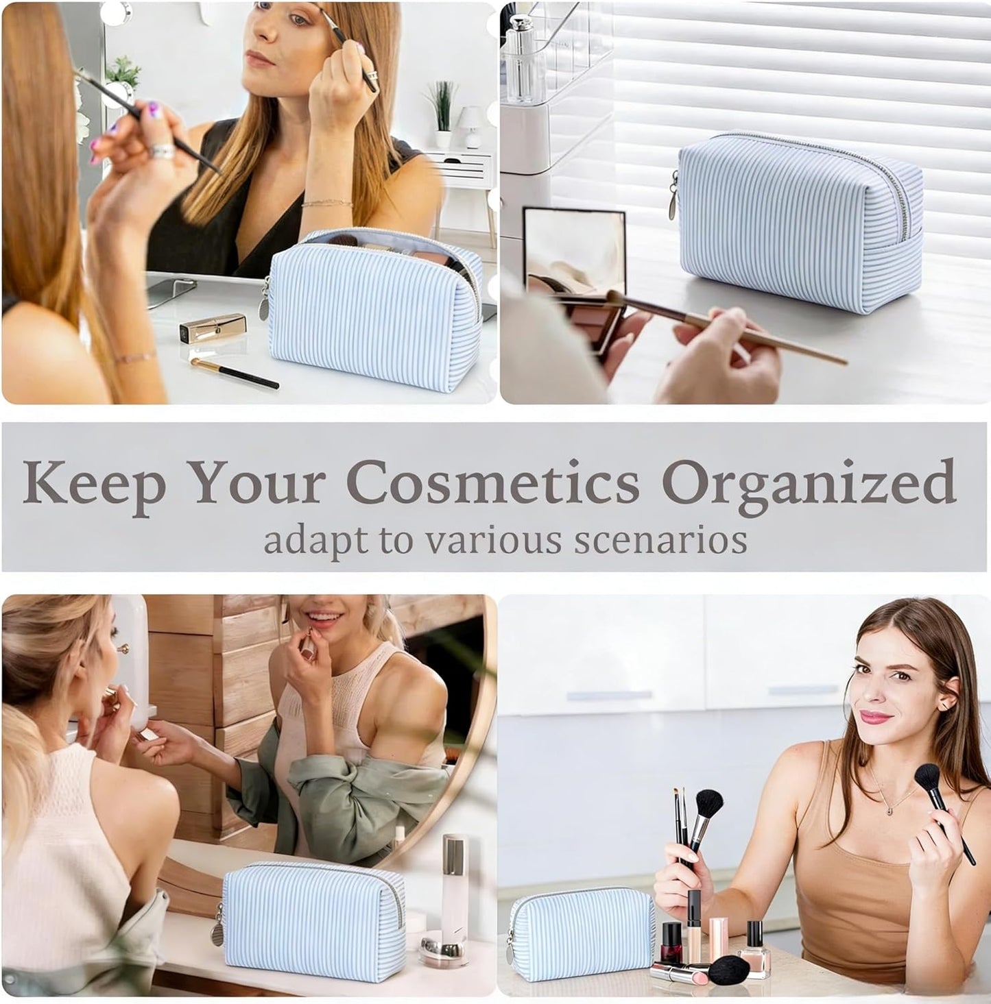 2pcs Makeup Bag Travel Toiletry Bag for Women Lightweight Make Up