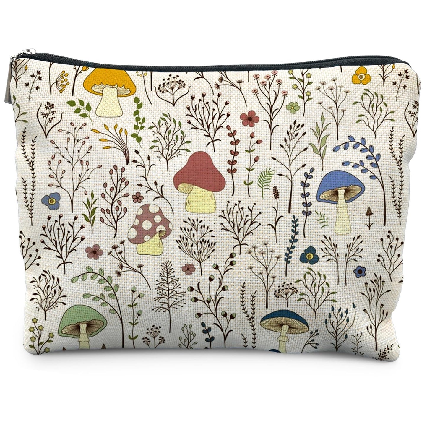 Boho Makeup Bag Gifts for Women, Sunset Leaf Aesthetic Makeup Pouch